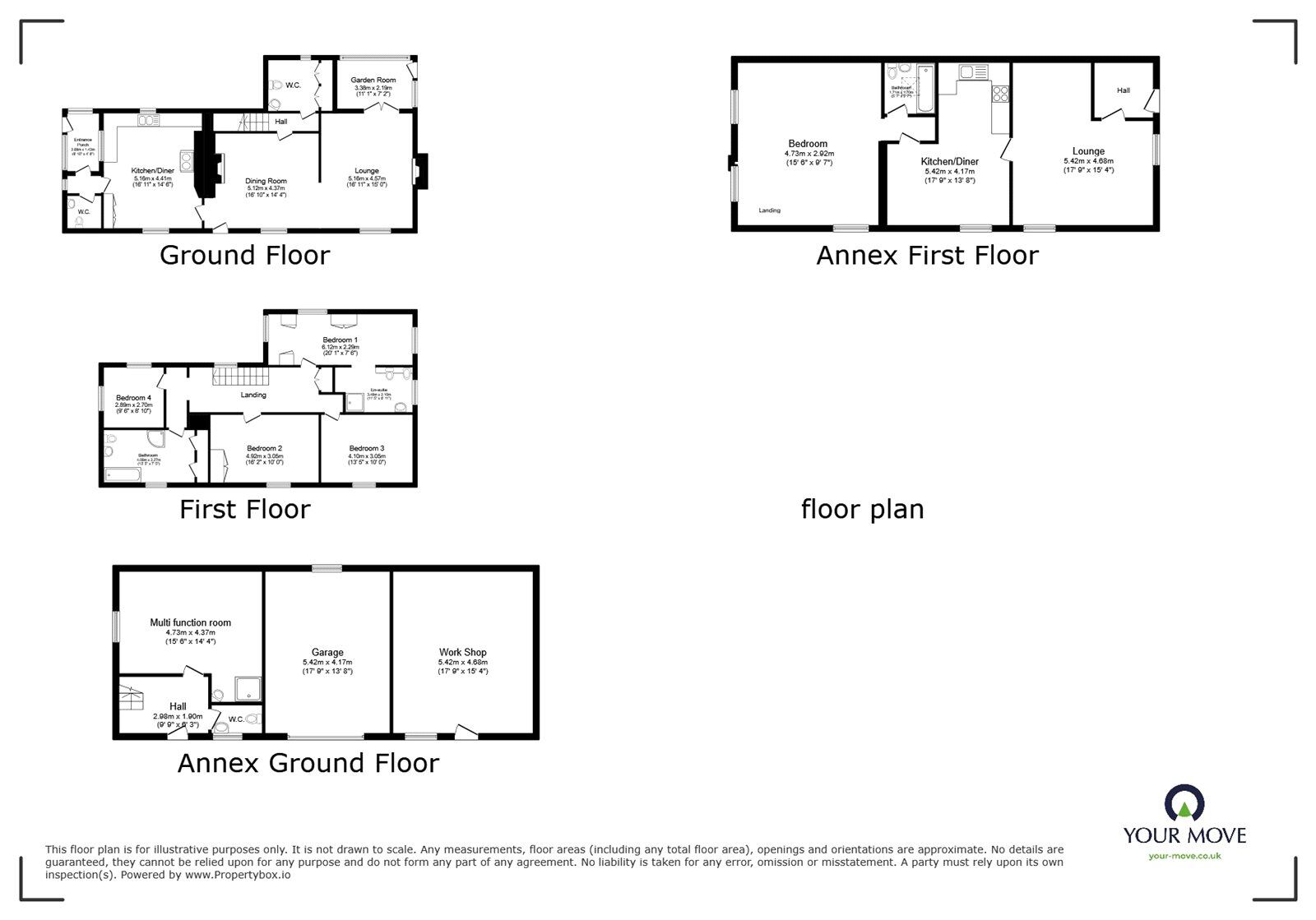 Floorplan of 4 bedroom Detached House for sale, High Street, Campsall, South Yorkshire, DN6