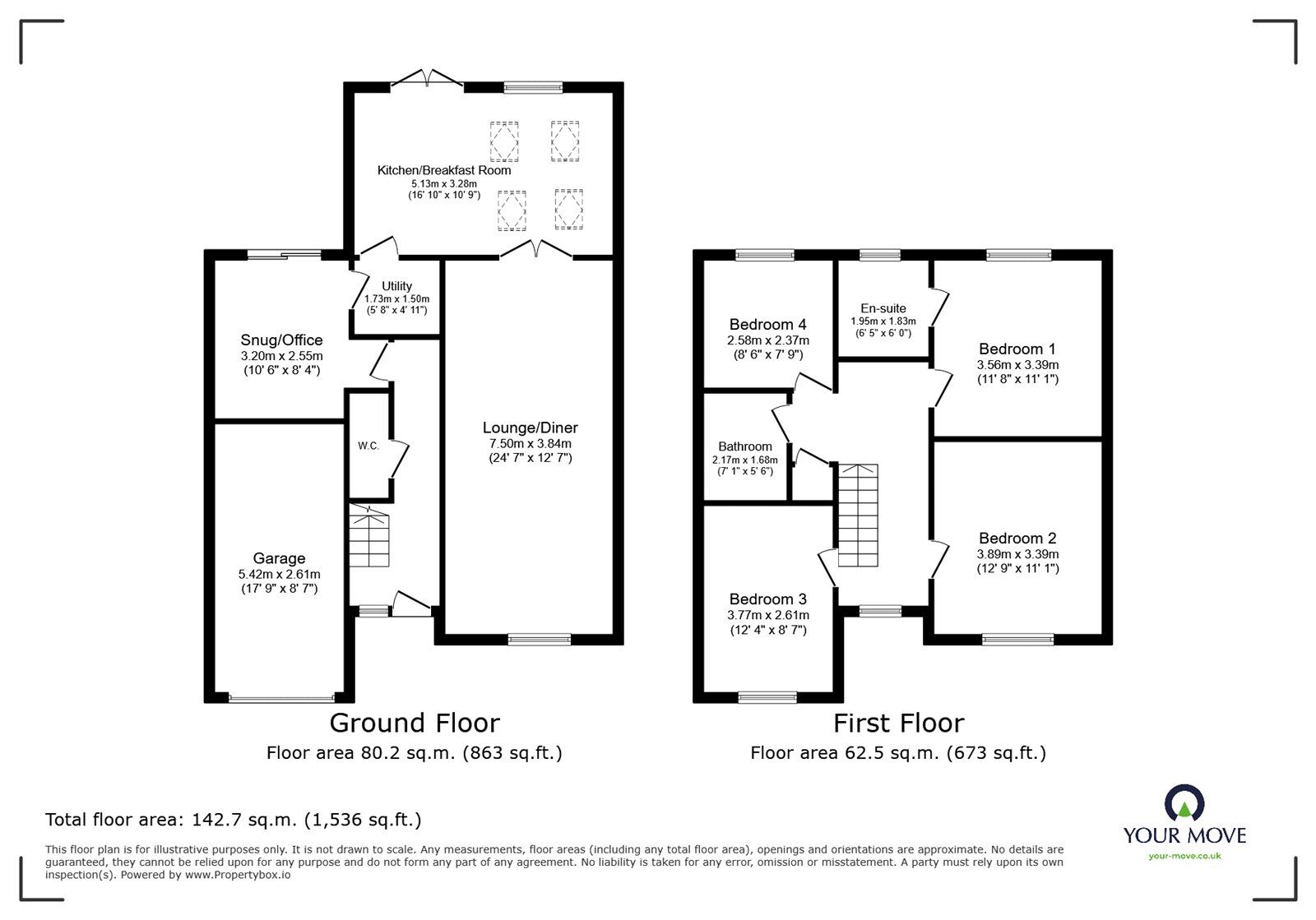 Floorplan of 4 bedroom Detached House for sale, Millstream Close, Sprotbrough, Doncaster, DN5