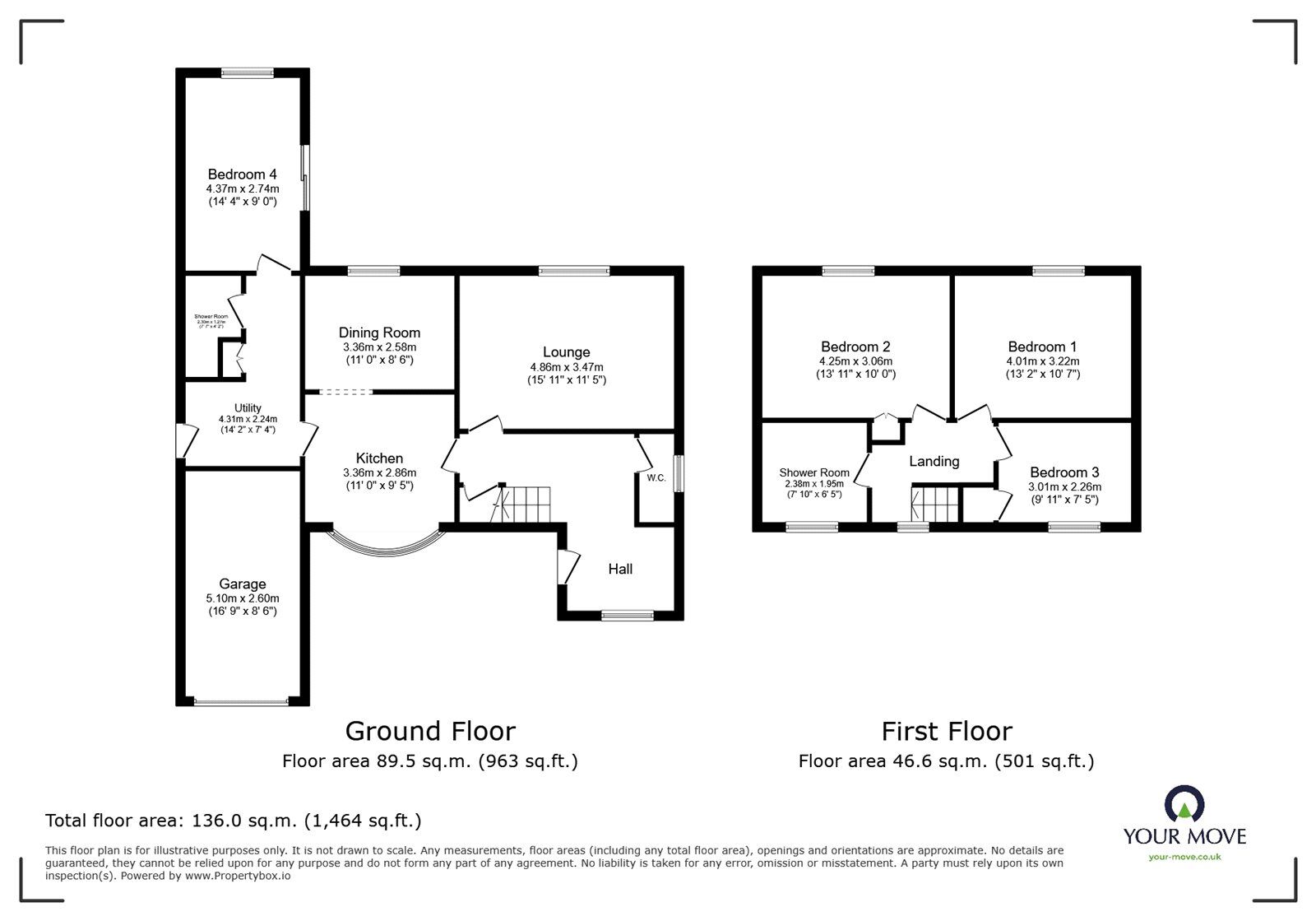 Floorplan of 4 bedroom Detached House for sale, Bellerby Road, Skellow, South Yorkshire, DN6