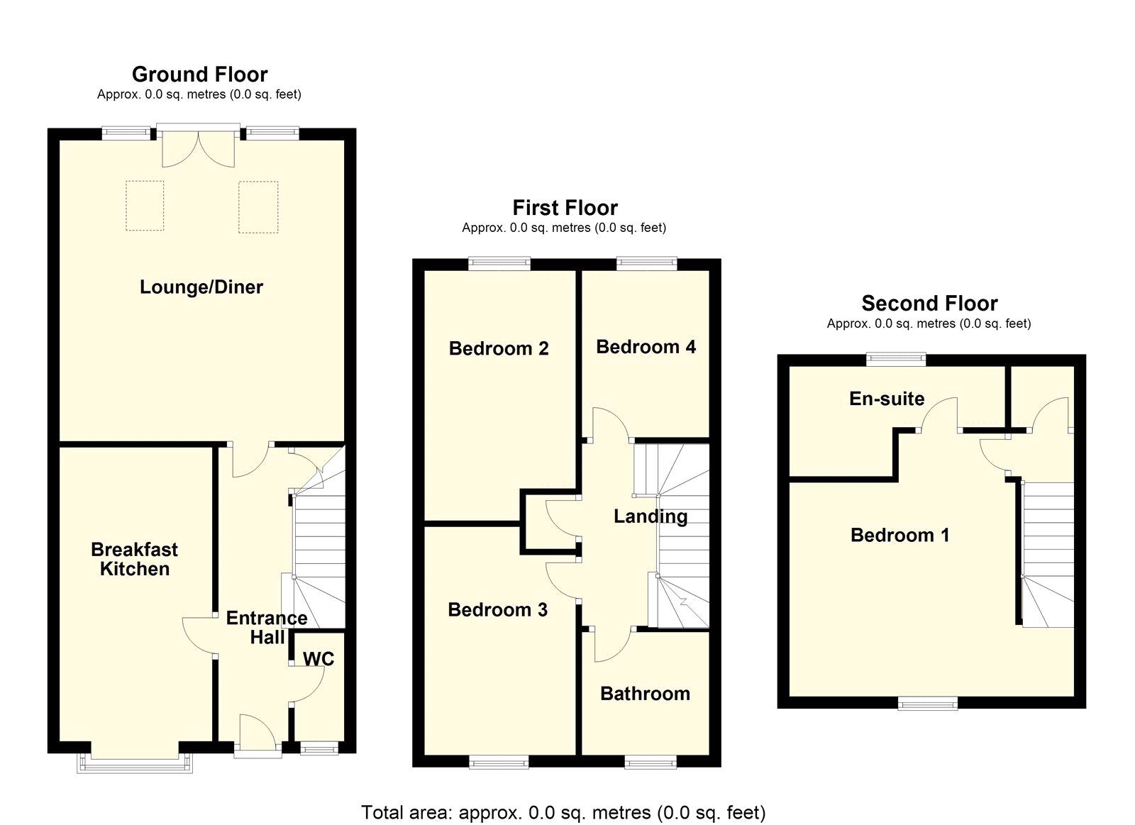 Floorplan of 4 bedroom Semi Detached House to rent, Haydn Griffiths Way, Armthorpe, South Yorkshire, DN3