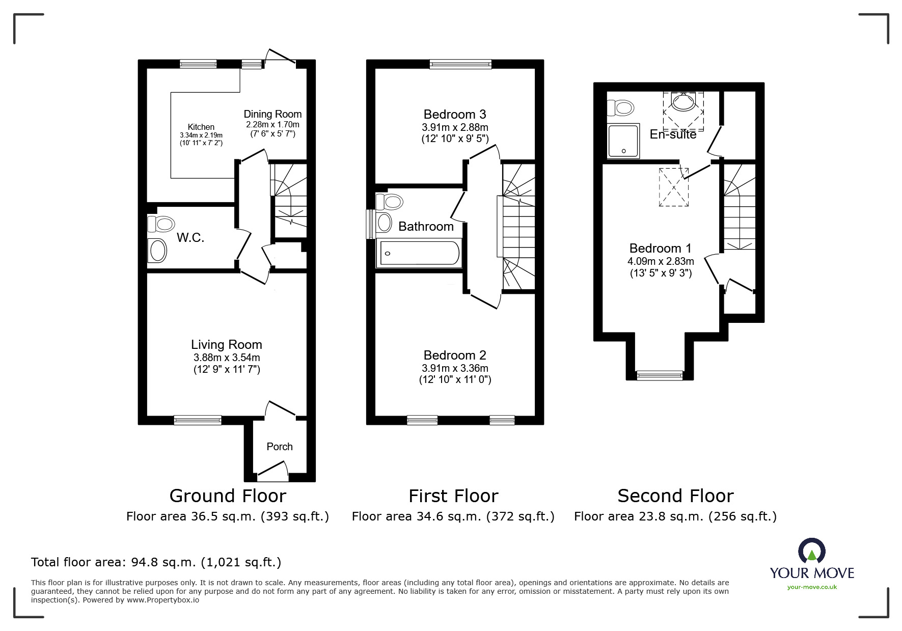 Floorplan of 3 bedroom Semi Detached House to rent, Conduit Road, Bessacarr, South Yorkshire, DN4