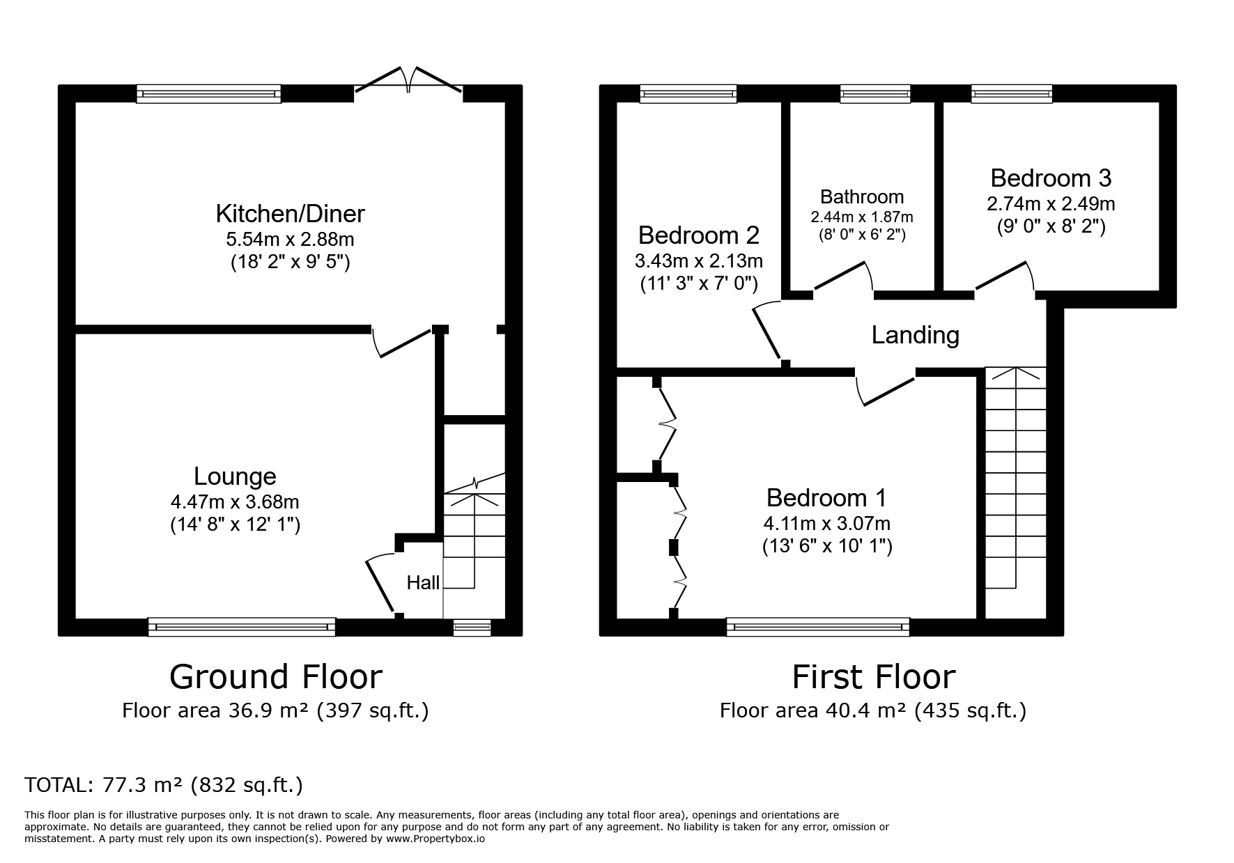 Floorplan of 3 bedroom Mid Terrace House to rent, Whittier Road, Doncaster, South Yorkshire, DN4