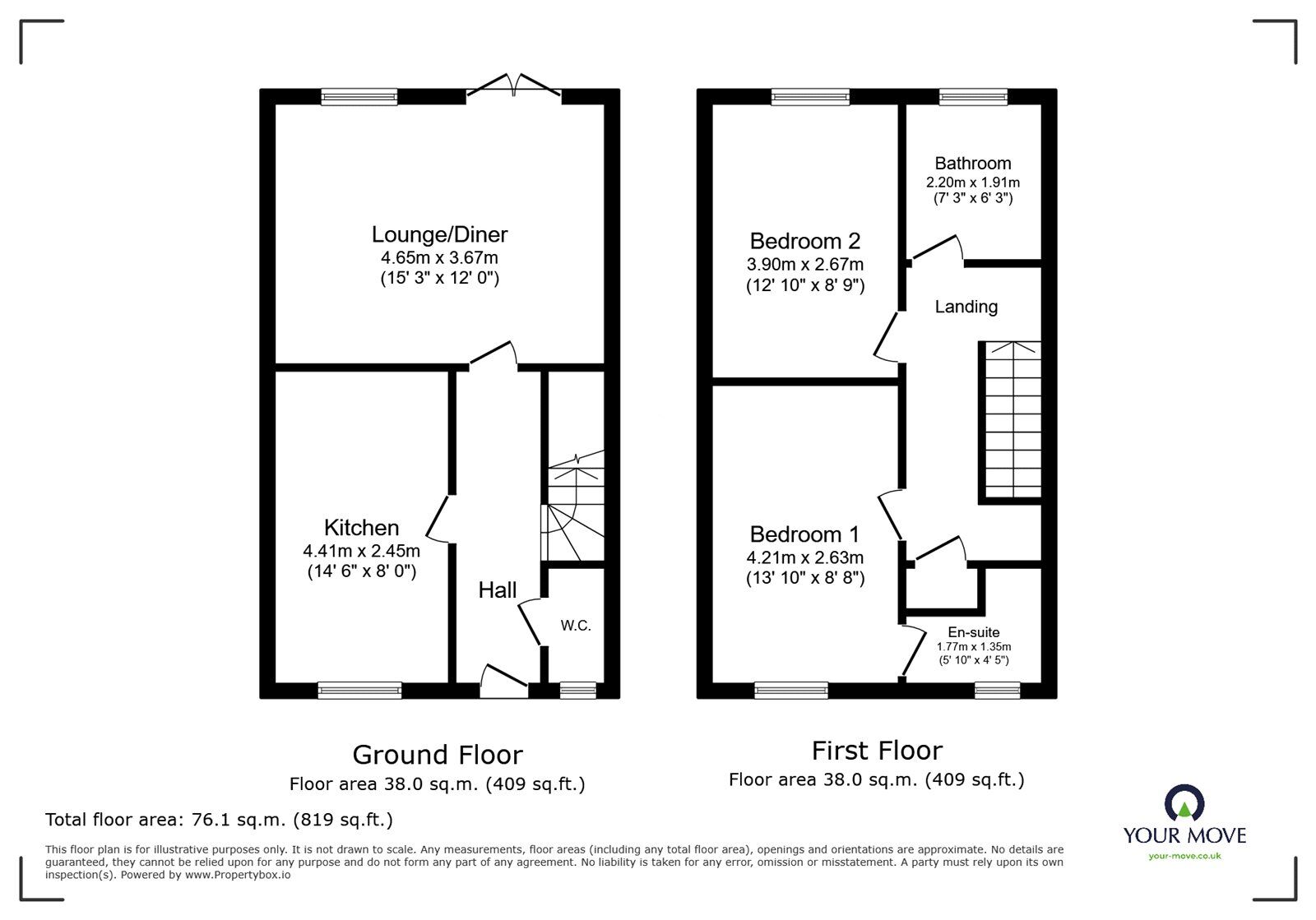 Floorplan of 2 bedroom End Terrace House for sale, Jackdaw Drive, Wath-upon-Dearne, Rotherham, S63