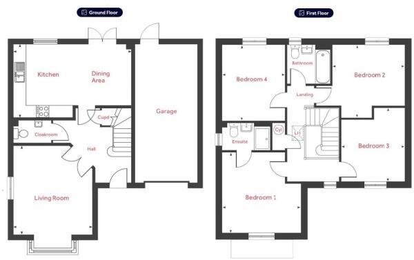 Floorplan of 4 bedroom Detached House for sale, Courtland Grove, Hatfield, South Yorkshire, DN7