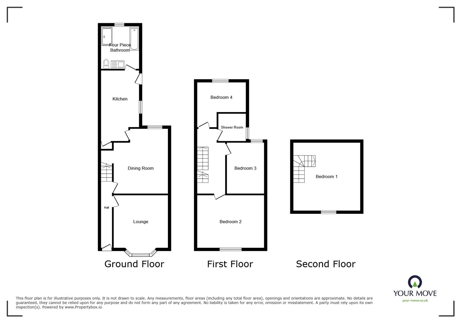 Floorplan of 4 bedroom End Terrace House for sale, Vaughan Avenue, Doncaster, South Yorkshire, DN1