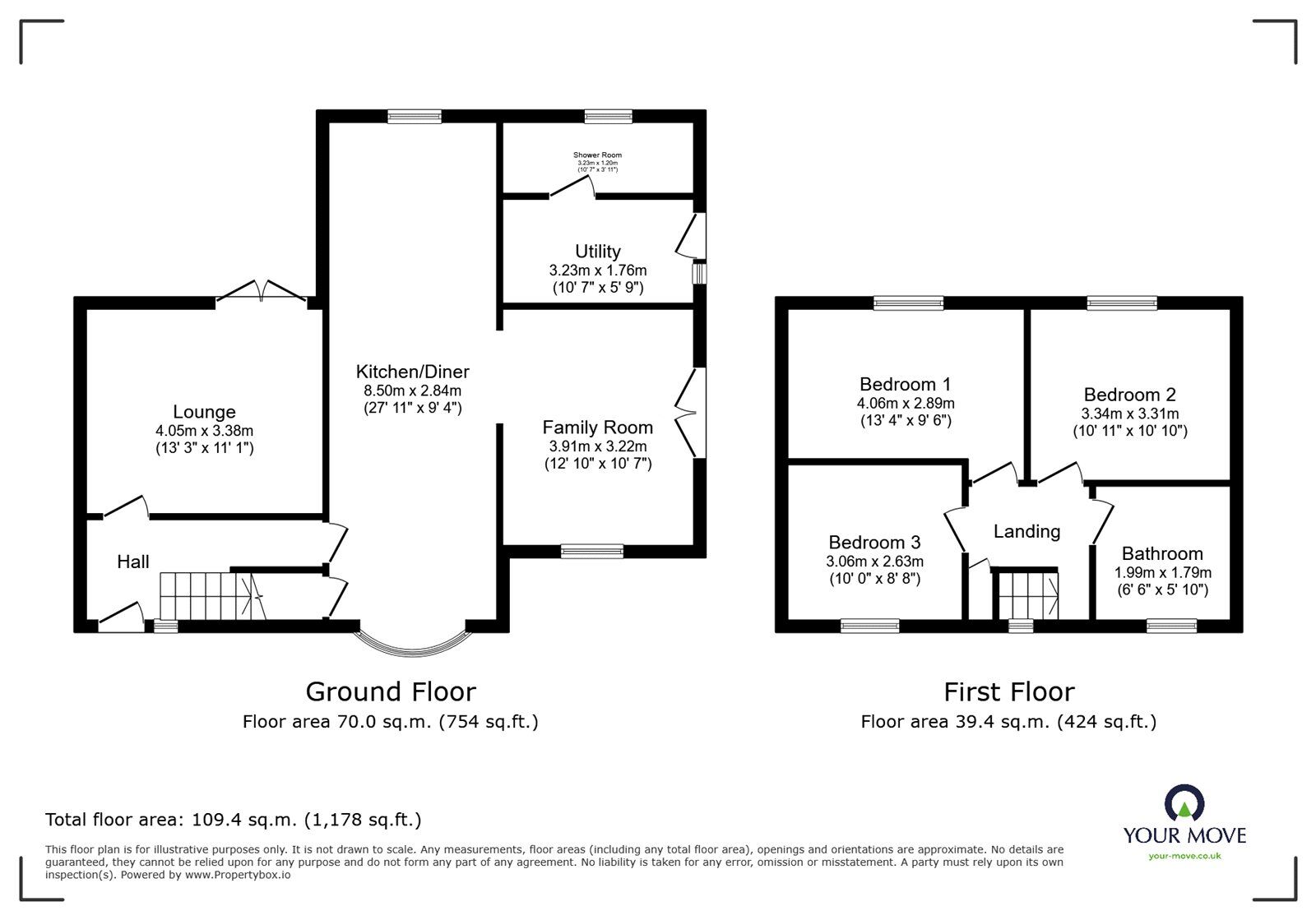 Floorplan of 3 bedroom Semi Detached House for sale, Straight Lane, Skelbrooke, Doncaster, DN6
