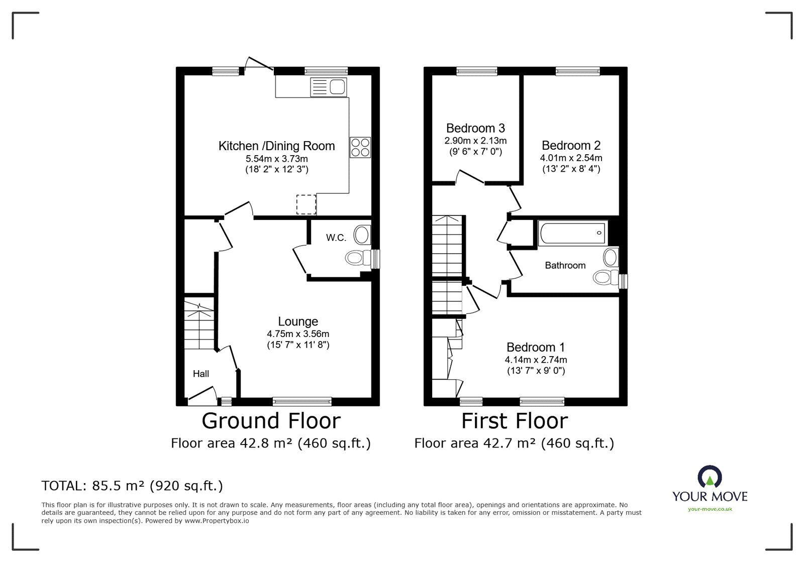 Floorplan of 3 bedroom Semi Detached House to rent, Libra Drive, Balby, South Yorkshire, DN4