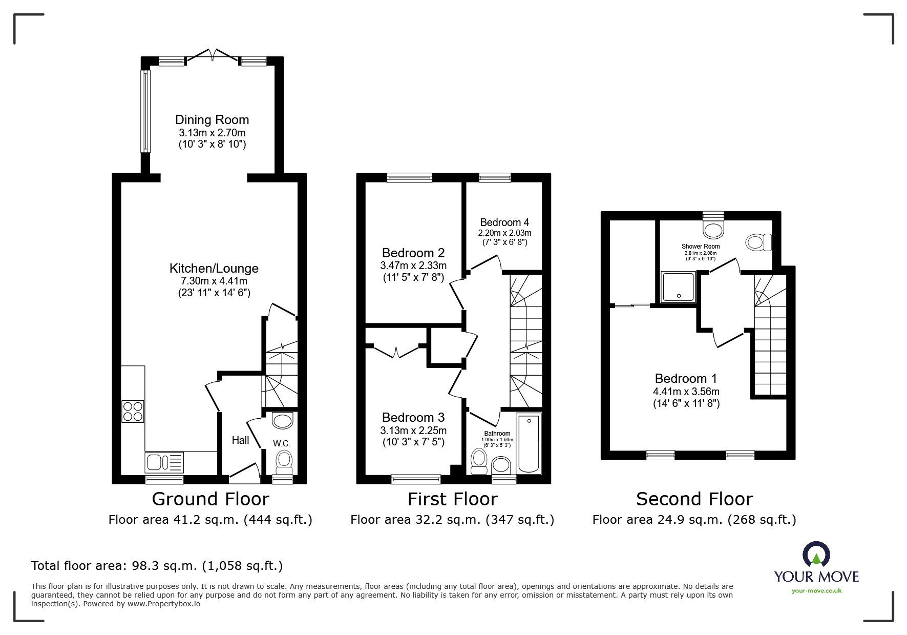 Floorplan of 4 bedroom Semi Detached House for sale, Pearwood Close, Goldthorpe, Rotherham, S63