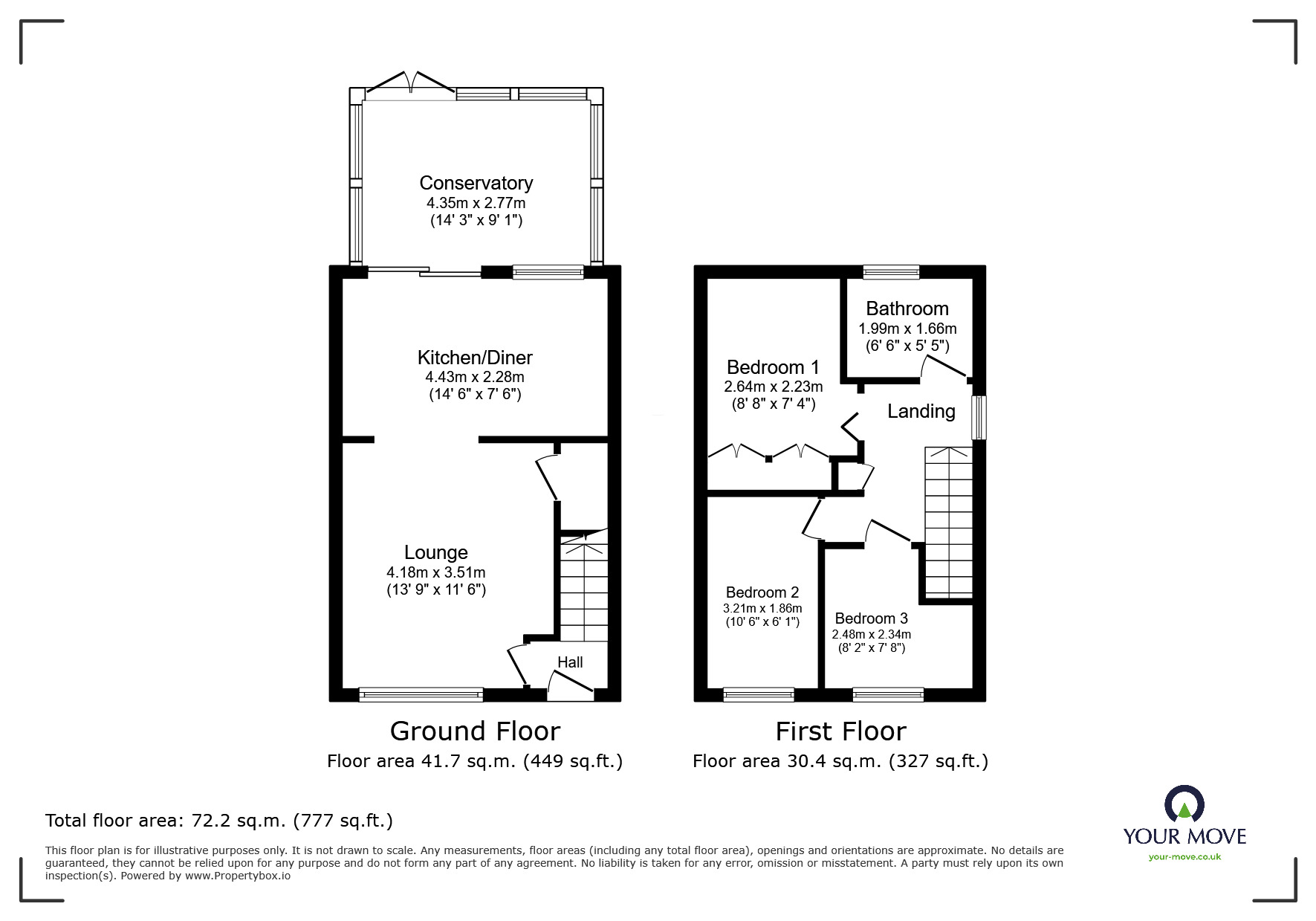 Floorplan of 3 bedroom Semi Detached House for sale, Bowland Close, Bentley, Doncaster, South Yorkshire, DN5