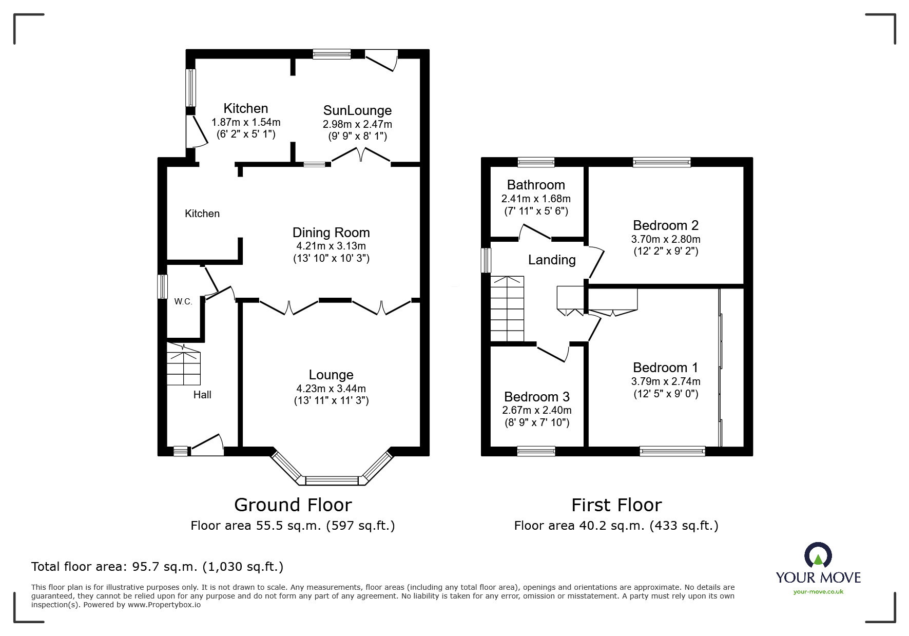 Floorplan of 3 bedroom Semi Detached House for sale, Milton Road, Carcroft, South Yorkshire, DN6