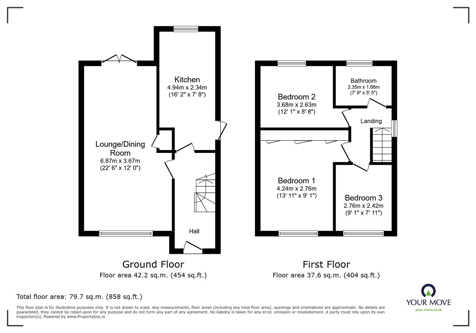 Floorplan of 3 bedroom Semi Detached House for sale, Marquis Gardens, Barnby Dun, South Yorkshire, DN3