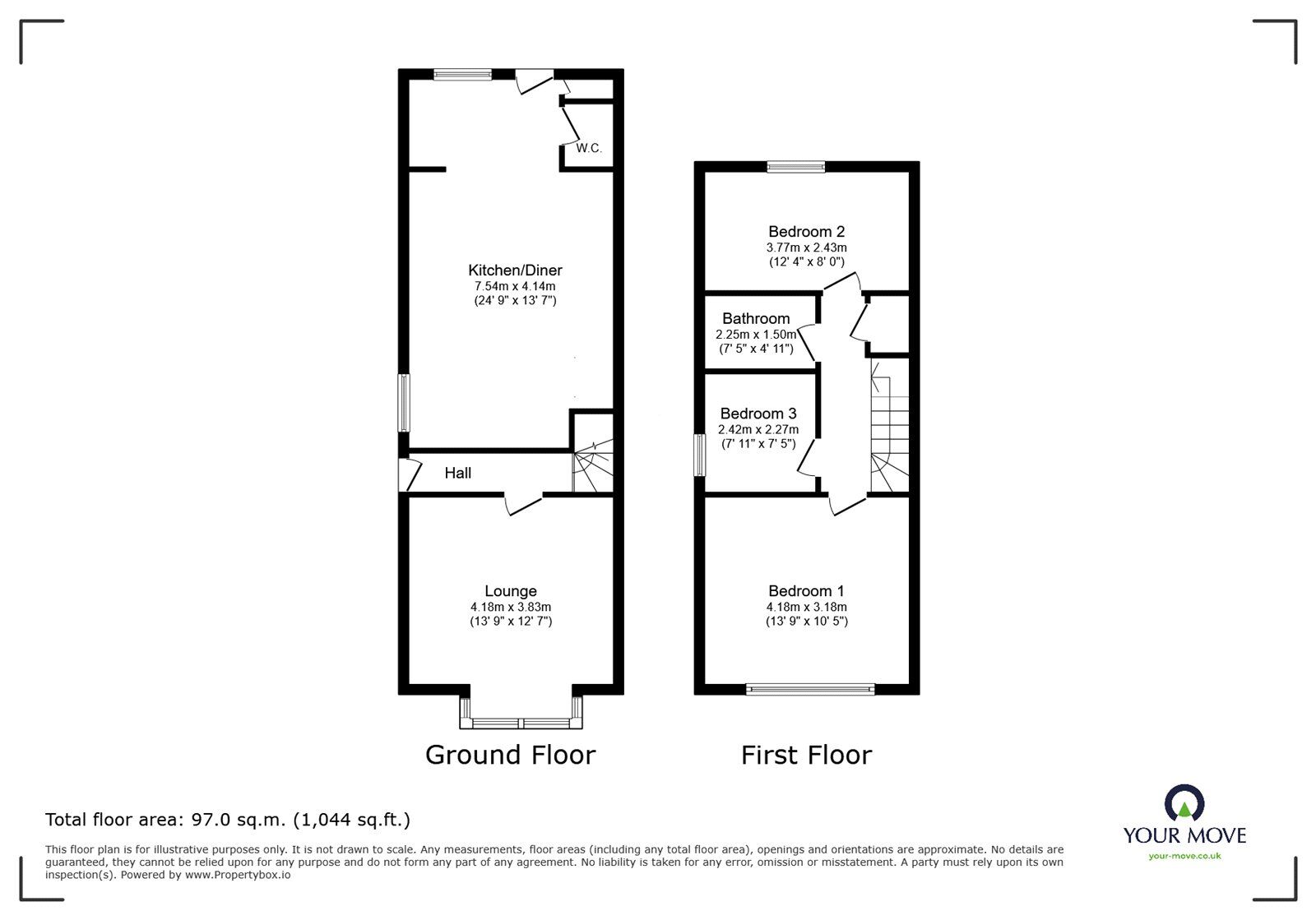 Floorplan of 3 bedroom Semi Detached House for sale, High Street, Dunsville, South Yorkshire, DN7