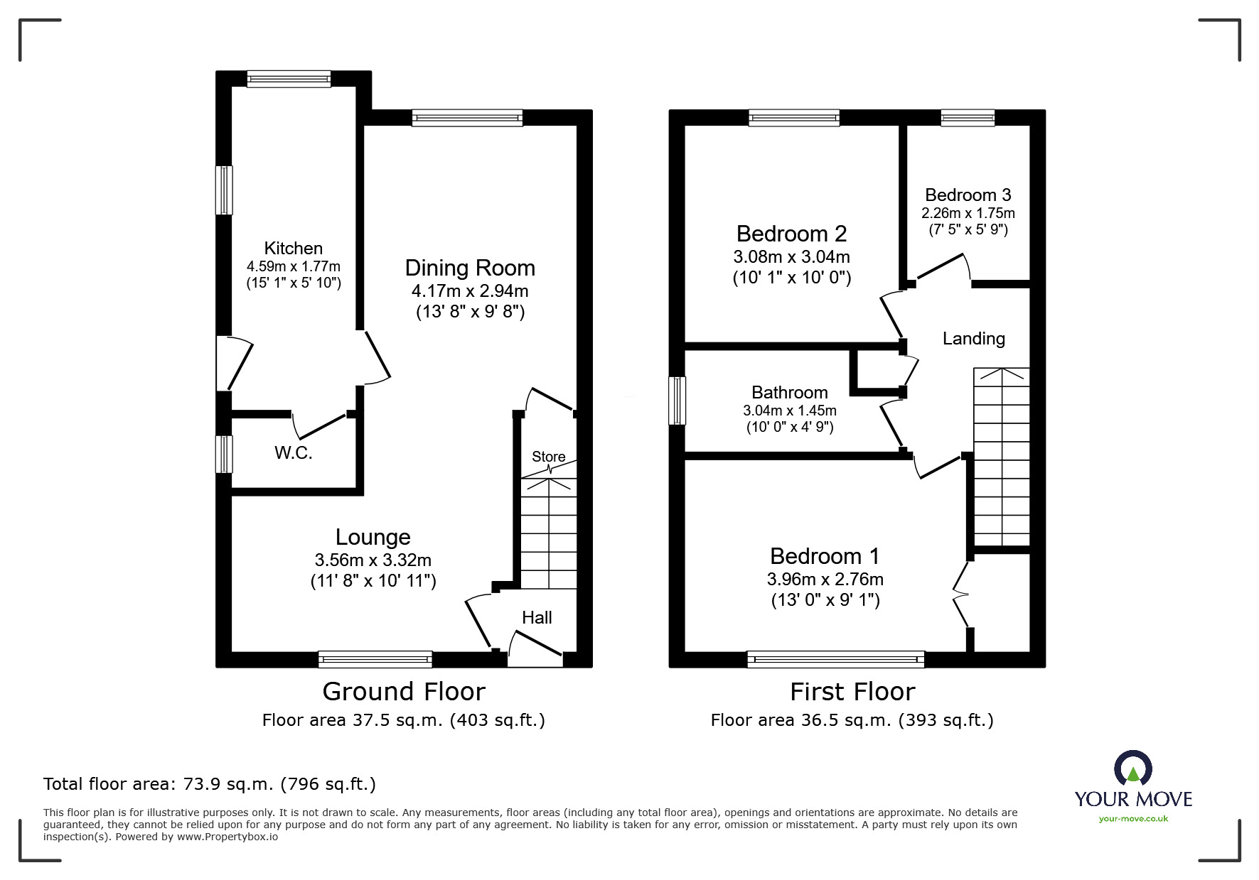 Floorplan of 3 bedroom Semi Detached House for sale, Frank Road, Bentley, Doncaster, South Yorkshire, DN5
