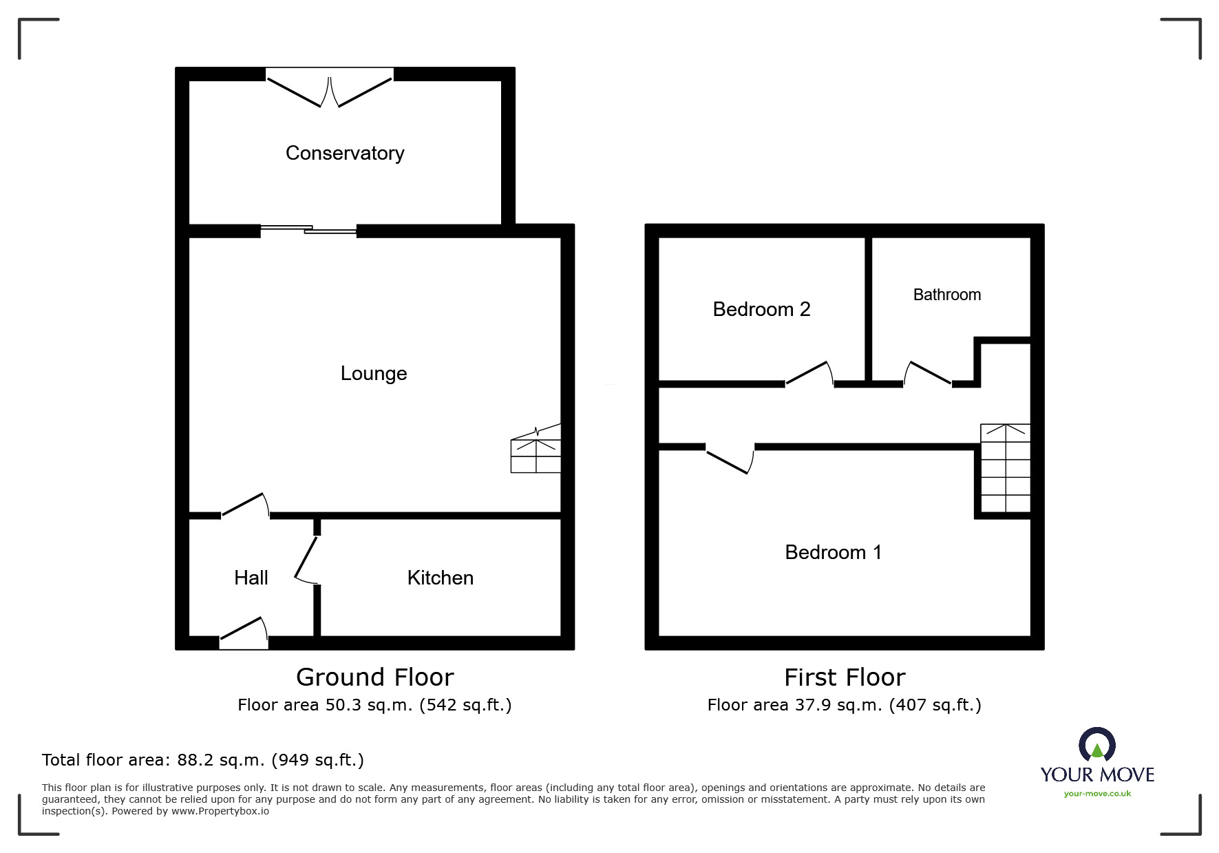 Floorplan of 2 bedroom Semi Detached House to rent, Winchester Mews, Bircotes, Nottinghamshire, DN11
