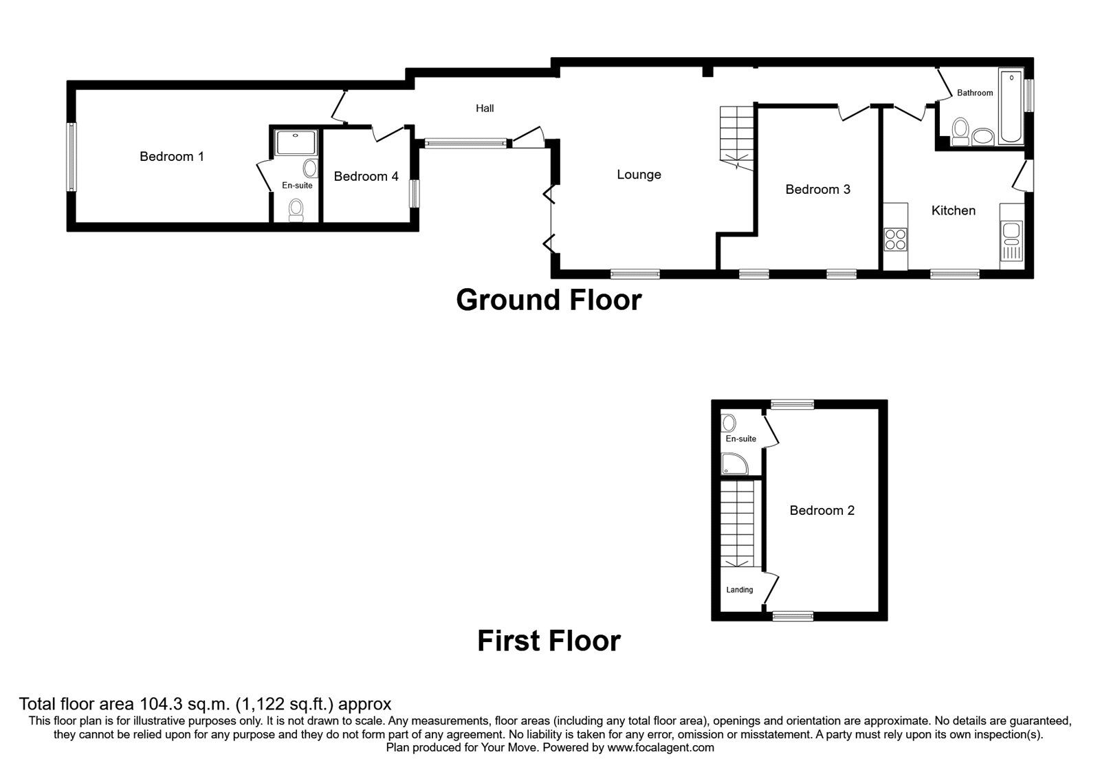 Floorplan of 3 bedroom Detached House to rent, Castle Avenue, Conisbrough, South Yorkshire, DN12