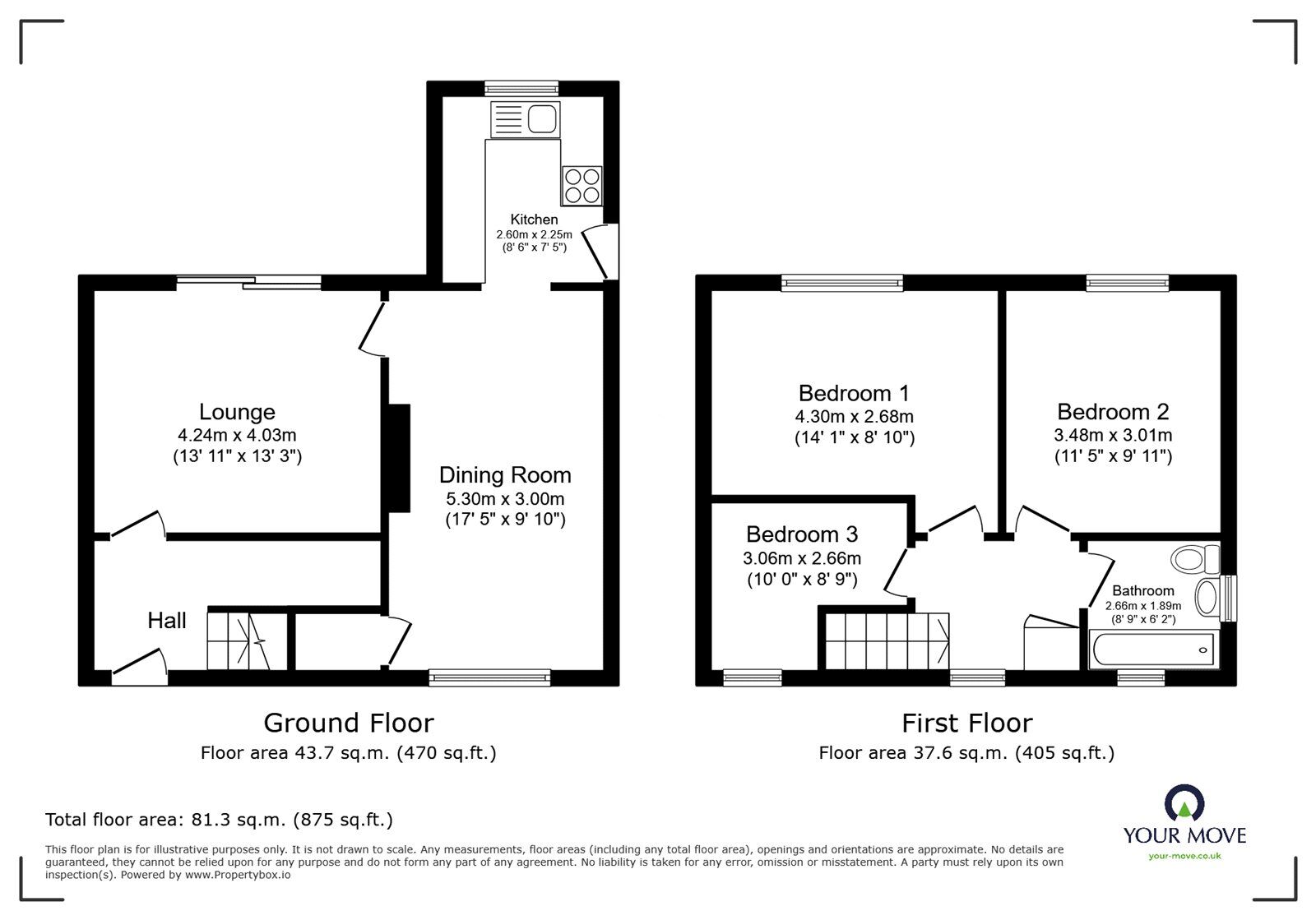 Floorplan of 3 bedroom Semi Detached House for sale, Lilac Crescent, Edlington, South Yorkshire, DN12