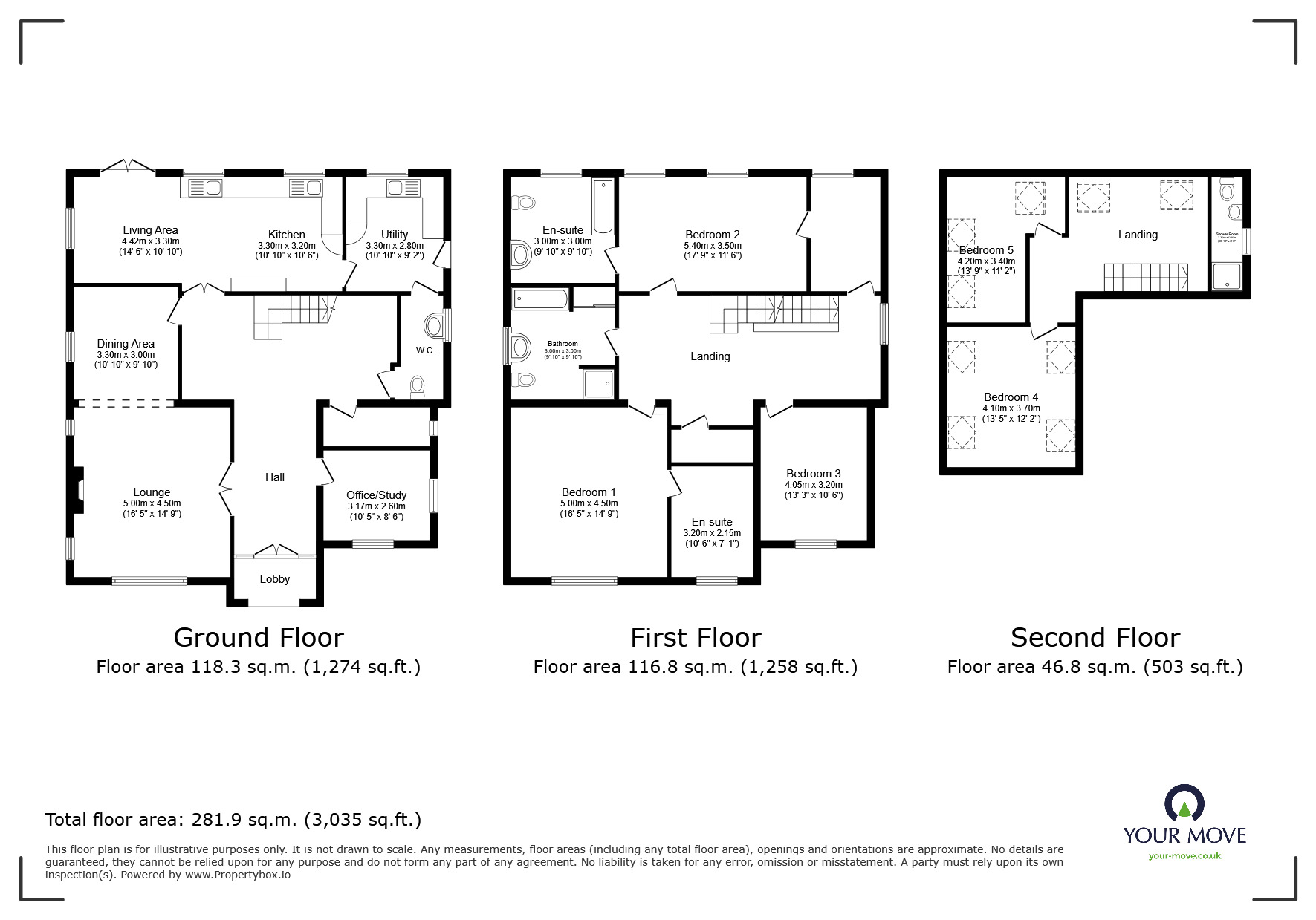 Floorplan of 5 bedroom Detached House to rent, Abbeyfield Court, Hatfield, South Yorkshire, DN7