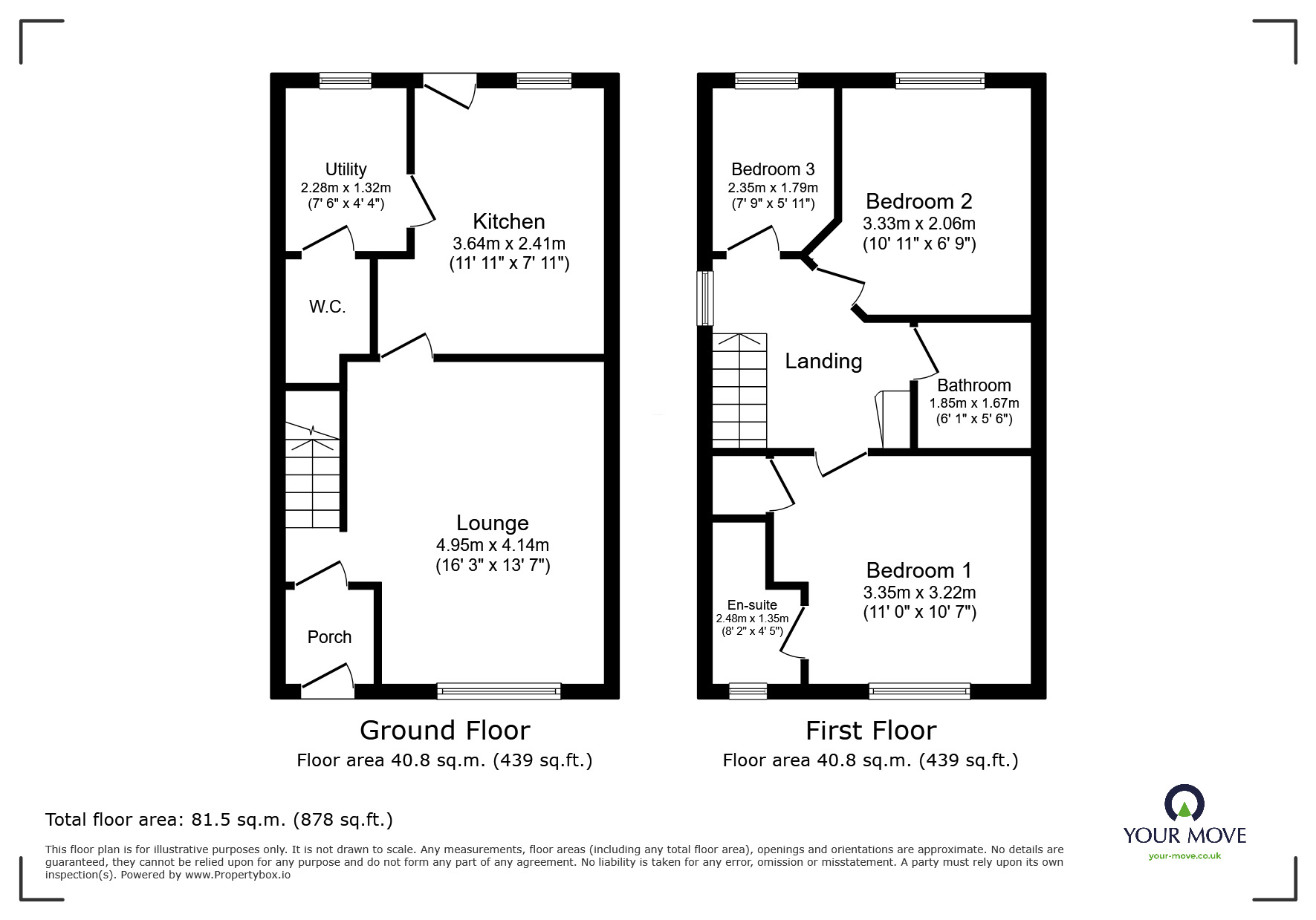 Floorplan of 3 bedroom Semi Detached House for sale, Windsor View, New Rossington, South Yorkshire, DN11
