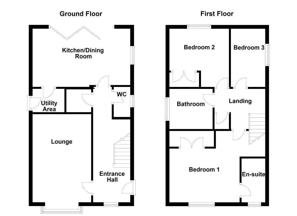 Floorplan of 3 bedroom Detached House for sale, Hawk Drive, Blaxton, South Yorkshire, DN9