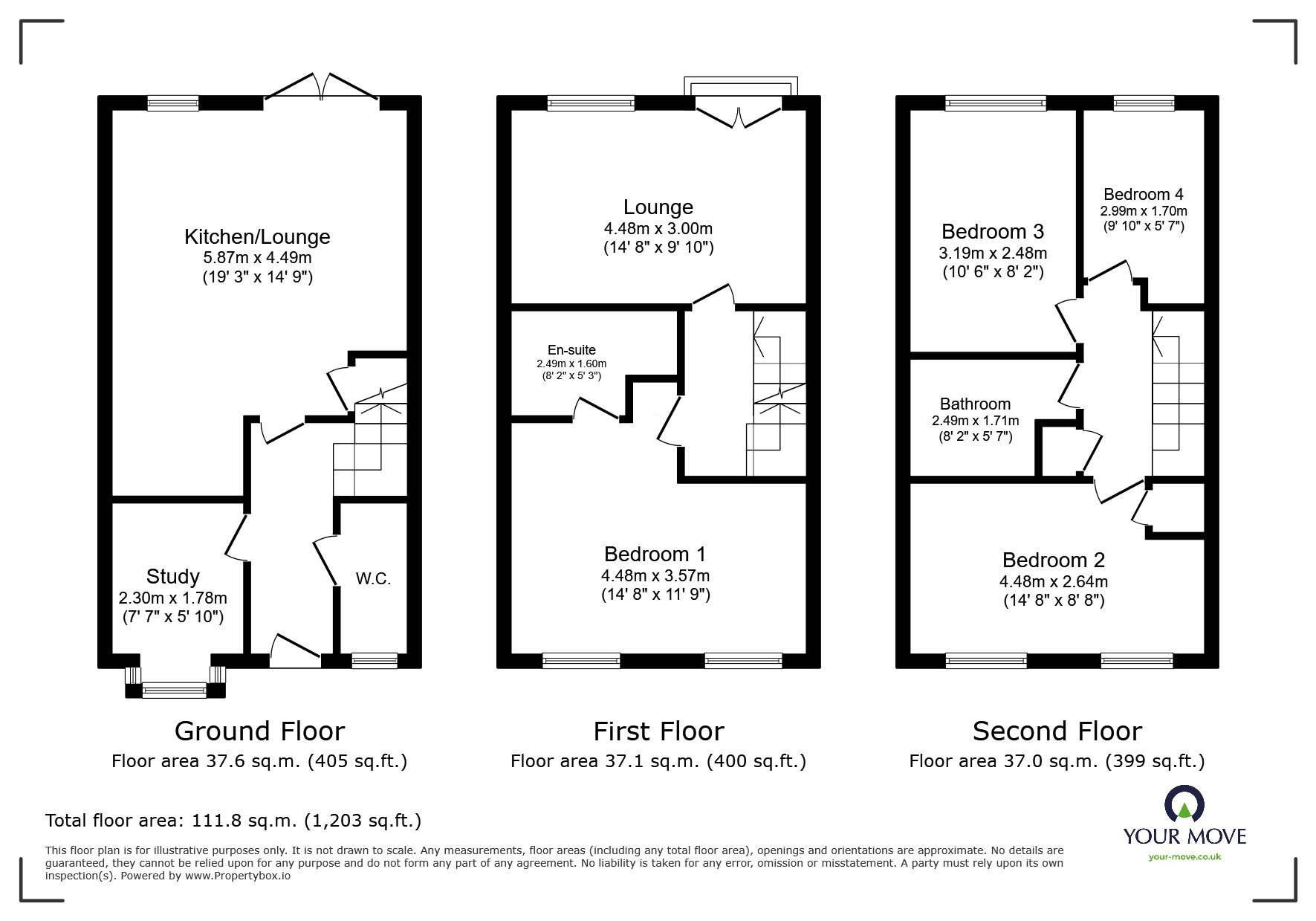 Floorplan of 4 bedroom Mid Terrace House for sale, Lakeside Boulevard, Lakeside, Doncaster, South Yorkshire, DN4