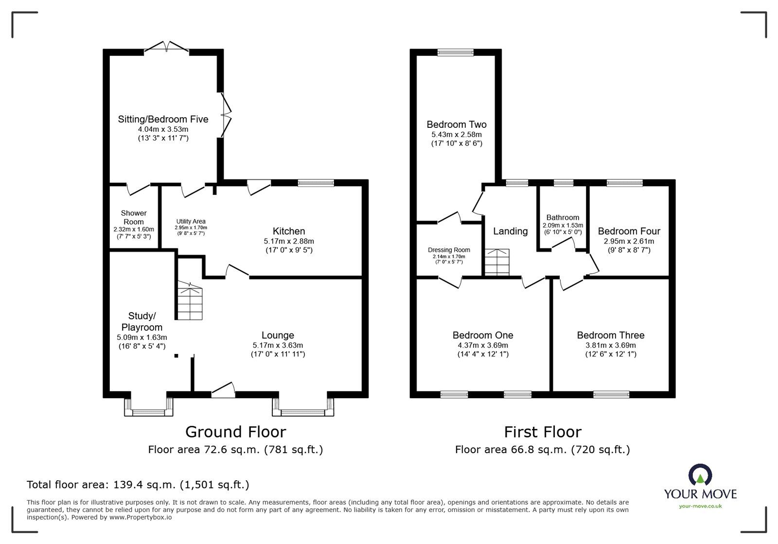 Floorplan of 5 bedroom Semi Detached House for sale, Broc-O-Bank, Norton, South Yorkshire, DN6