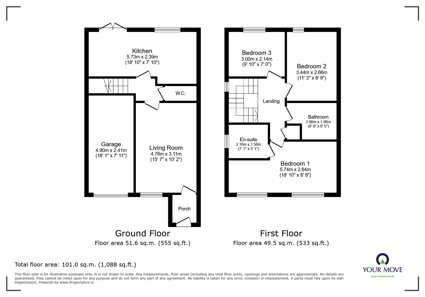 Floorplan of 3 bedroom Semi Detached House for sale, Herringbone Drive, Bessacarr, Doncaster, South Yorkshire, DN4