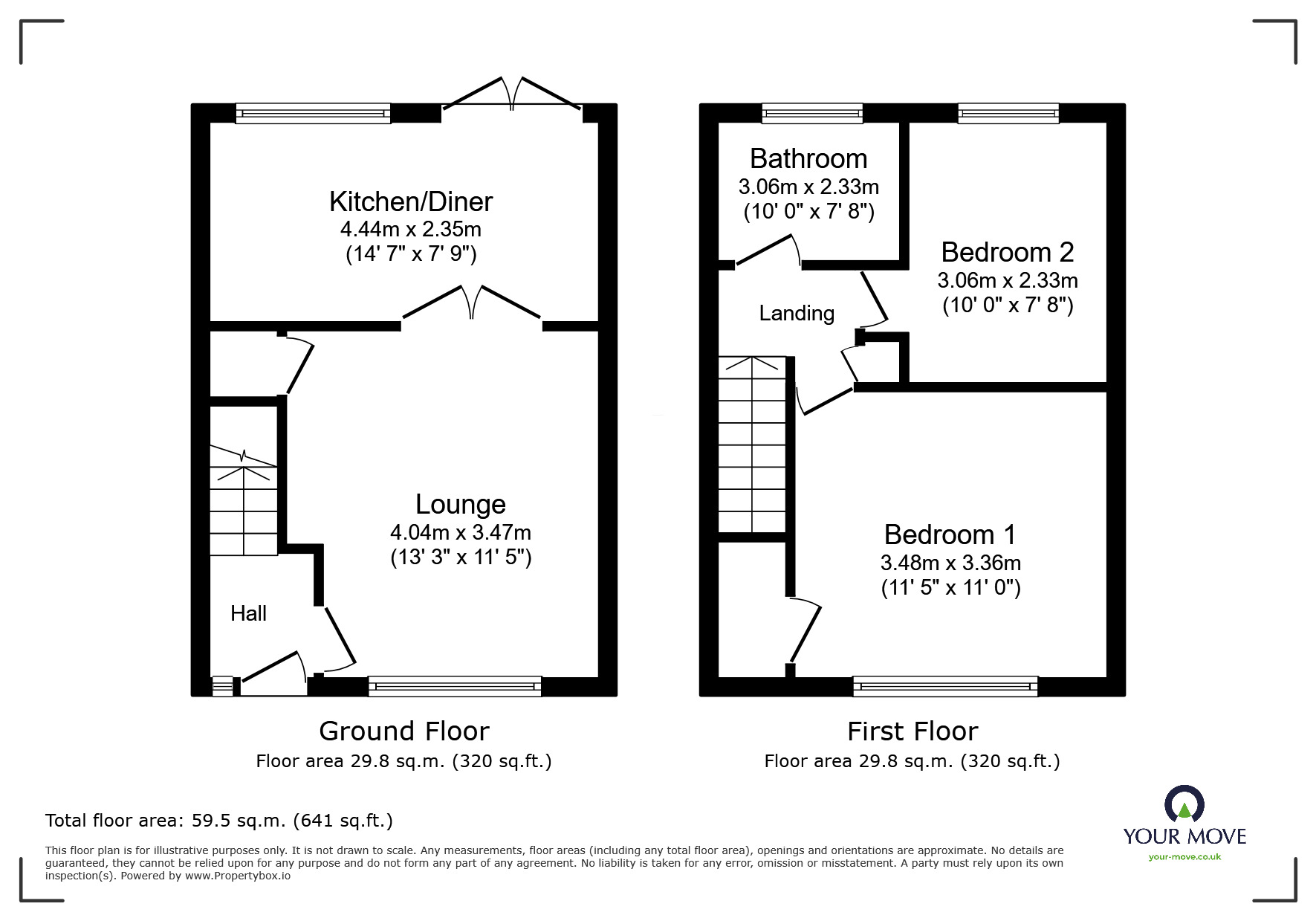 Floorplan of 2 bedroom Semi Detached House for sale, Melford Drive, Balby, Doncaster, South Yorkshire, DN4