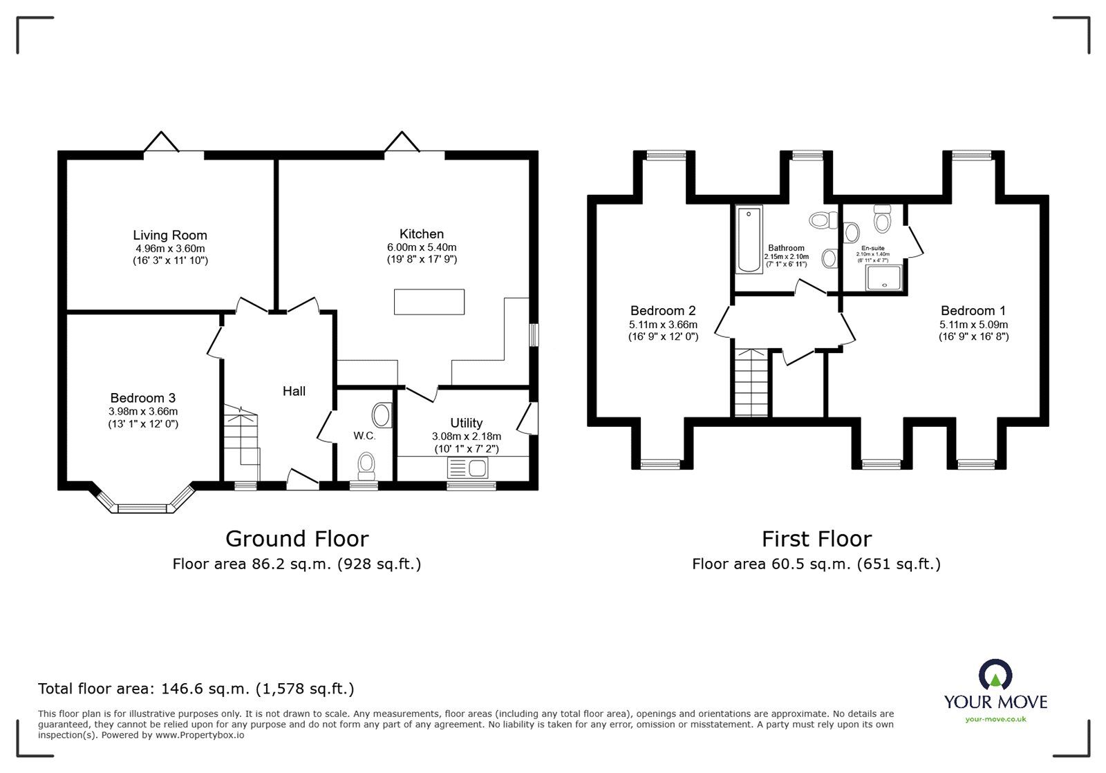 Floorplan of 3 bedroom Detached Bungalow for sale, Old Bawtry Road, Finningley, South Yorkshire, DN9