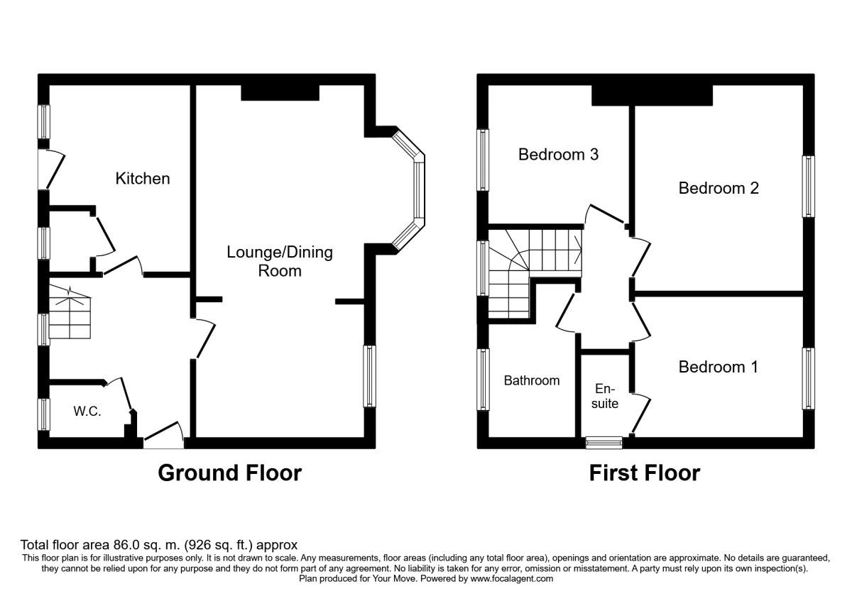 Floorplan of 3 bedroom Semi Detached Property to rent, Wentworth Road, Doncaster, South Yorkshire, DN2