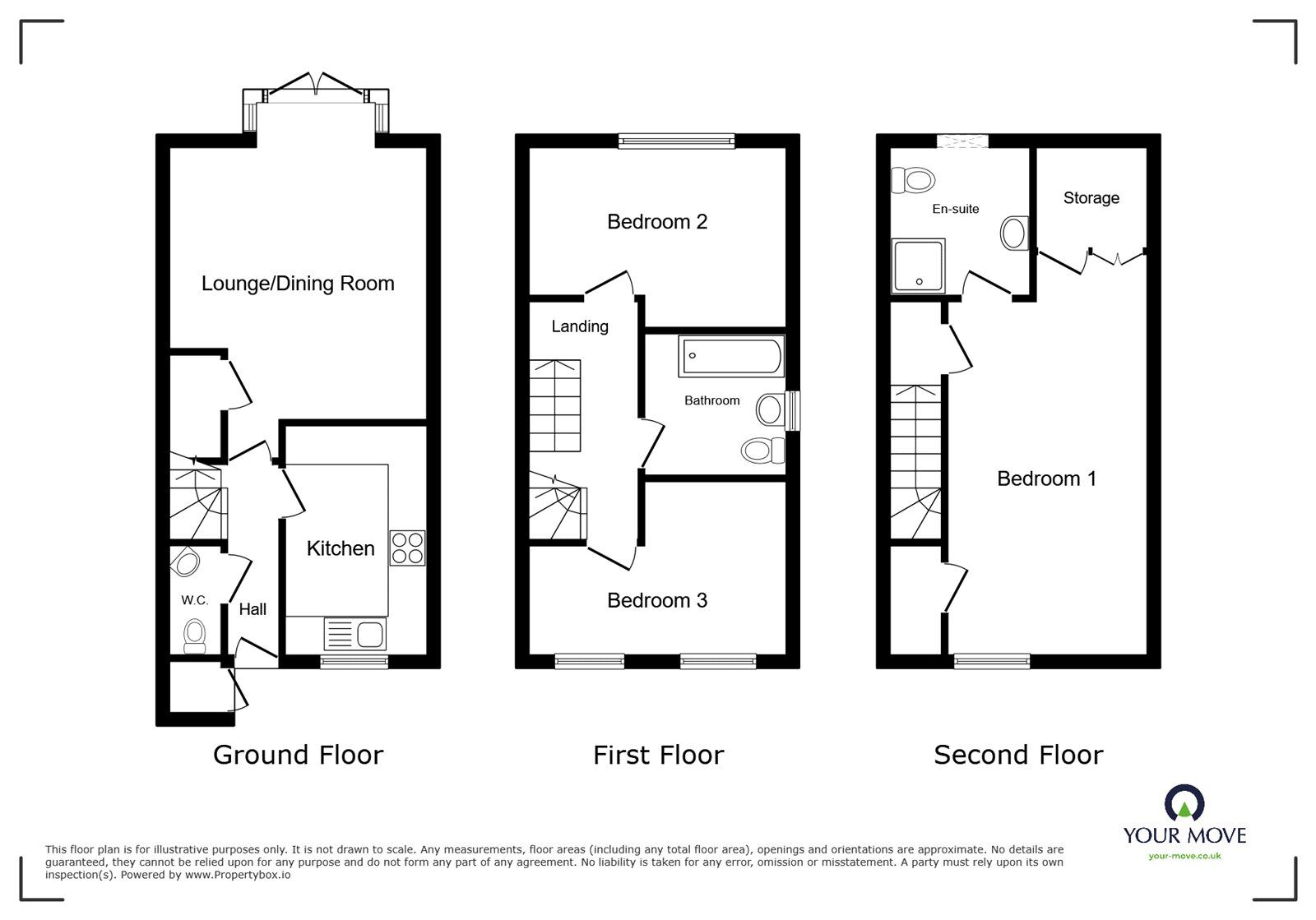 Floorplan of 3 bedroom Mid Terrace House for sale, Turnberry Mews, Stainforth, South Yorkshire, DN7