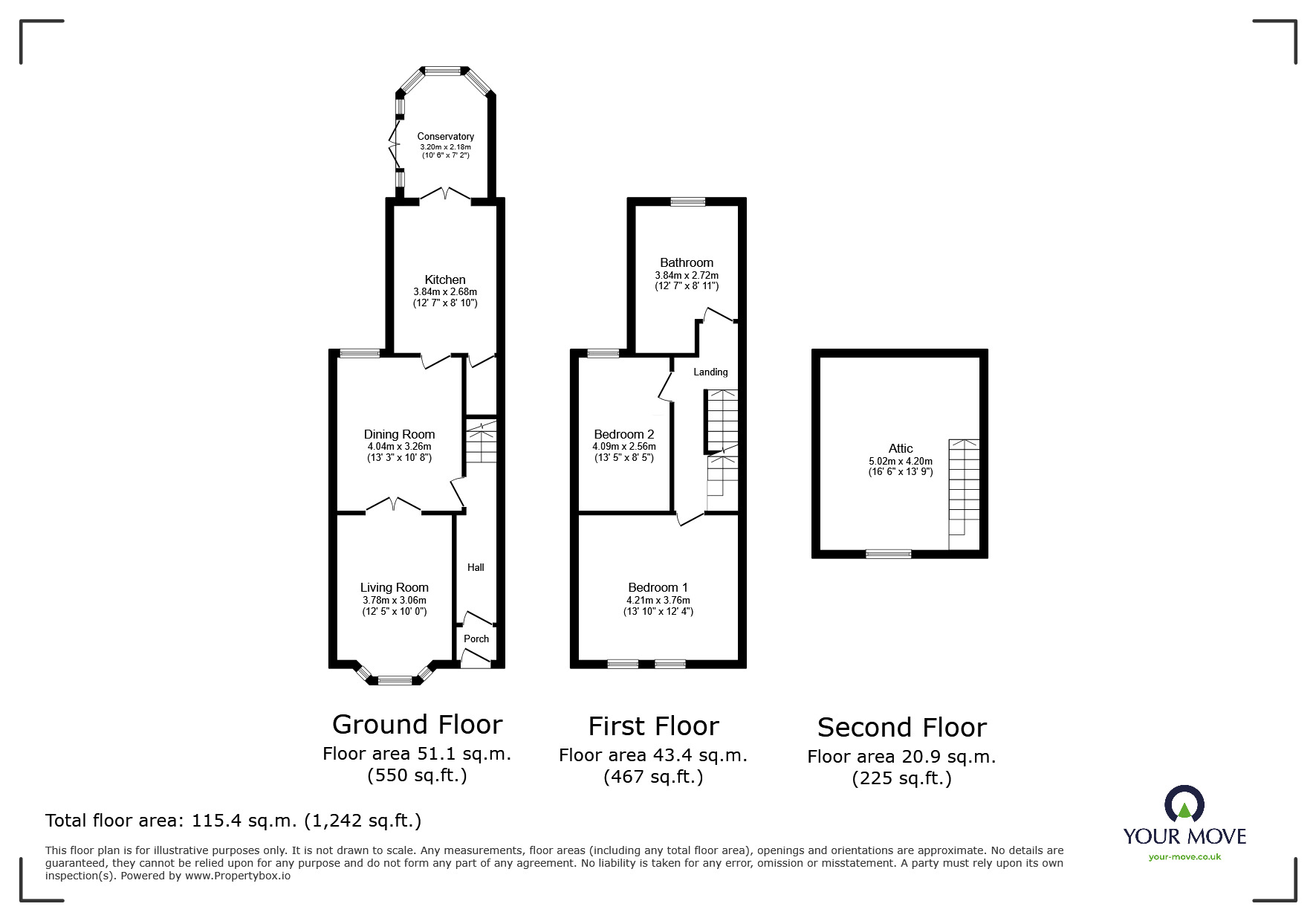 Floorplan of 3 bedroom Mid Terrace House for sale, Victoria Road, Balby, Doncaster, South Yorkshire, DN4