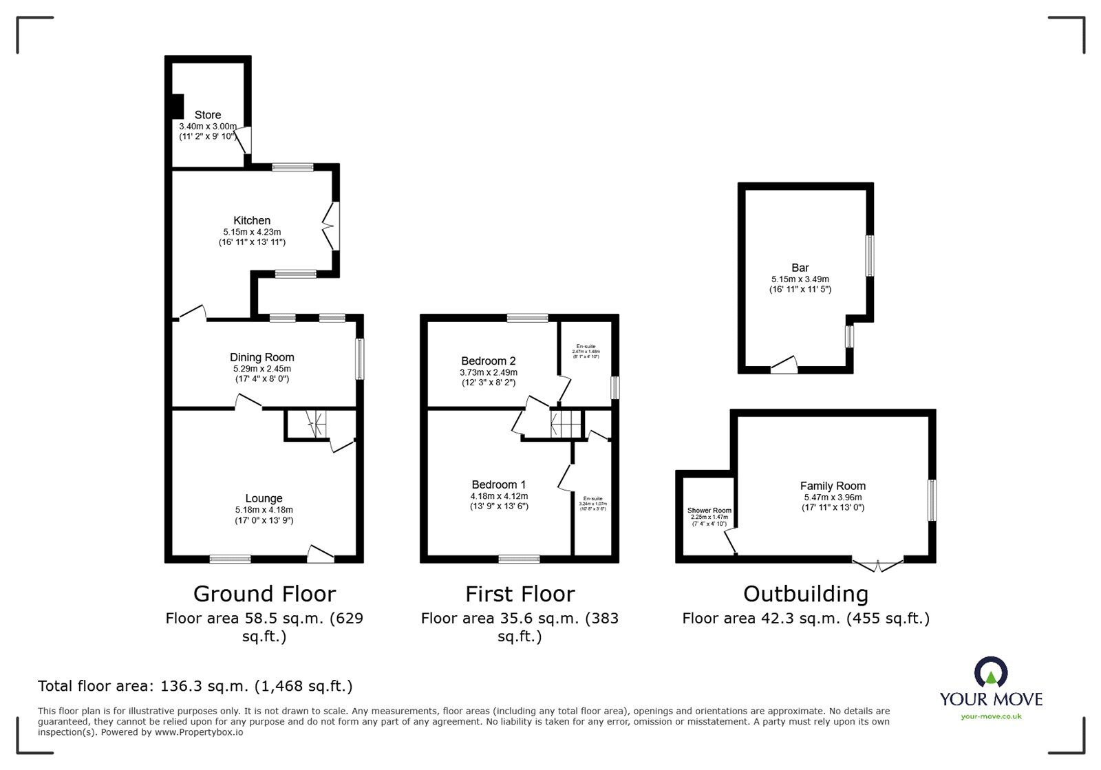 Floorplan of 2 bedroom Semi Detached House for sale, Lidget Lane, Hickleton, Doncaster, DN5