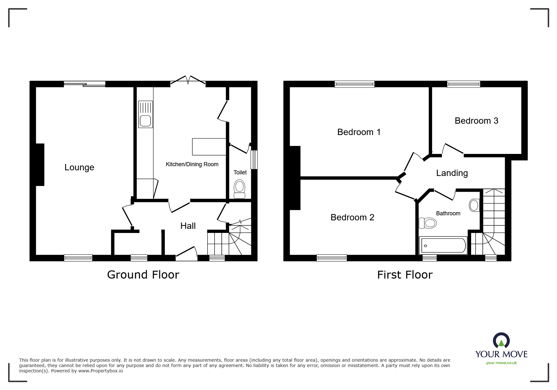 Floorplan of 3 bedroom Mid Terrace House to rent, Chequer Avenue, Doncaster, South Yorkshire, DN4