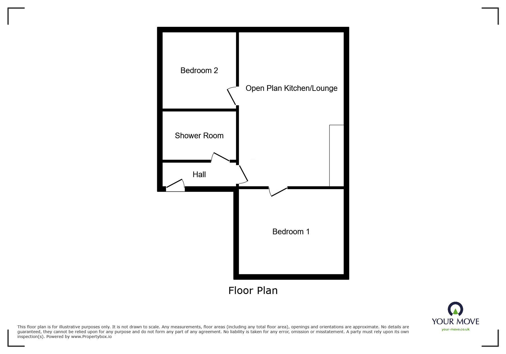 Floorplan of 2 bedroom  Flat to rent, High Street, Doncaster, South Yorkshire, DN1