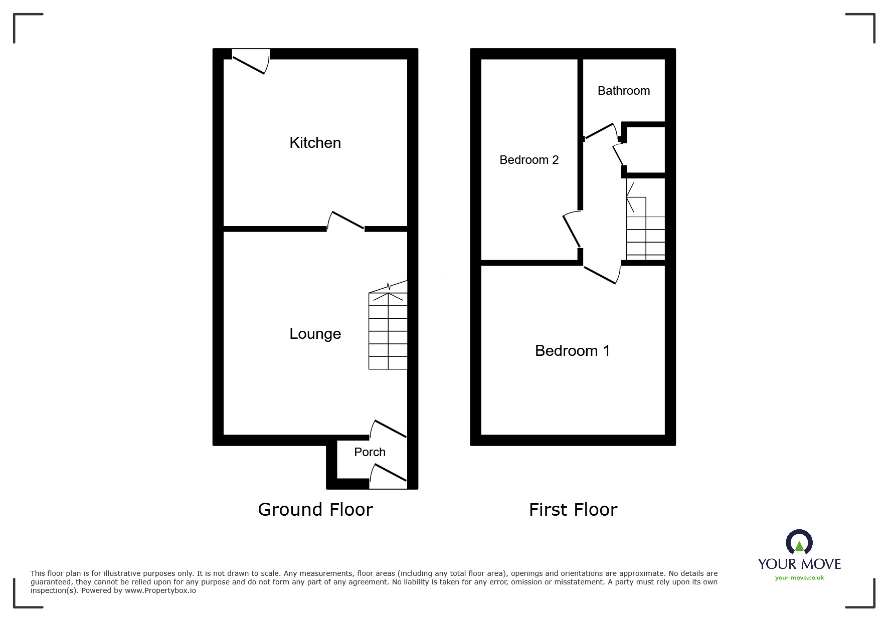 Floorplan of 2 bedroom Mid Terrace House to rent, Summerfields Drive, Blaxton, South Yorkshire, DN9