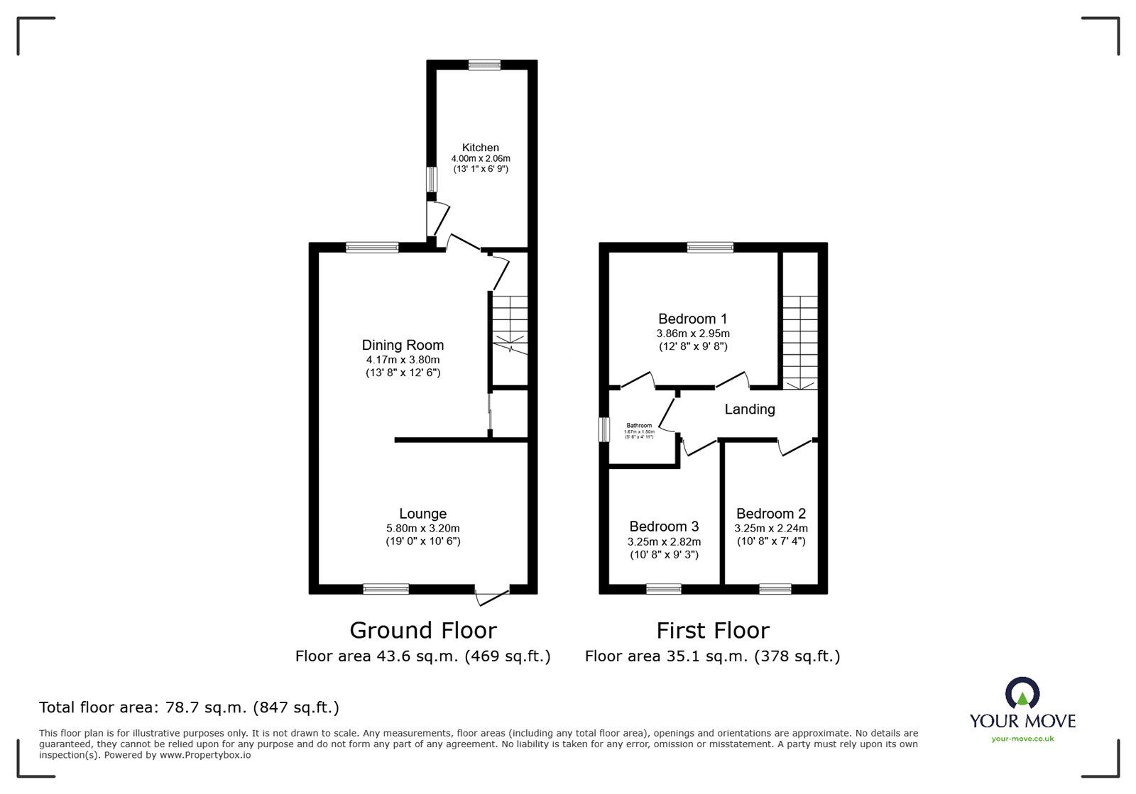 Floorplan of 3 bedroom End Terrace House for sale, South Street, Highfields, South Yorkshire, DN6