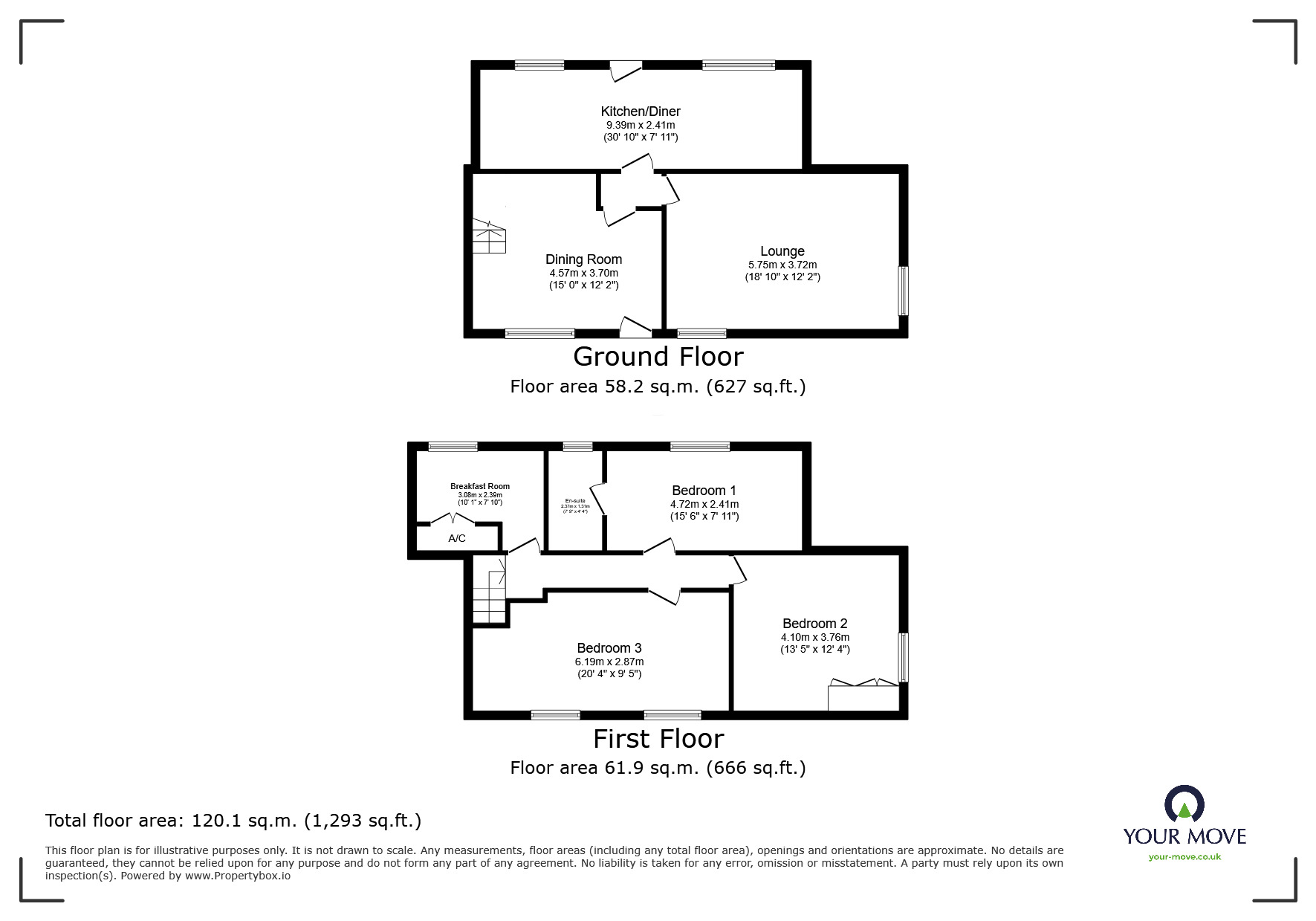Floorplan of 3 bedroom Semi Detached House for sale, Lidget Lane, Hickleton, Doncaster, DN5