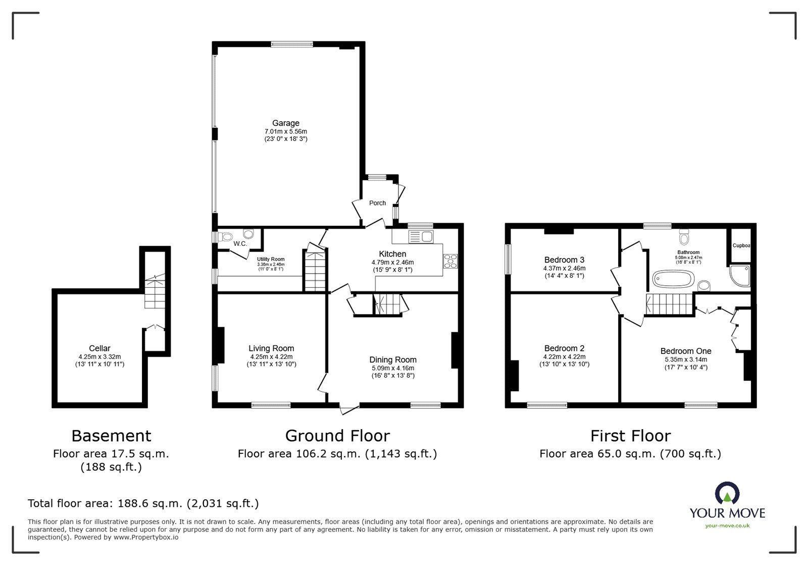 Floorplan of 3 bedroom Semi Detached House for sale, Hickleton, Doncaster, South Yorkshire, DN5