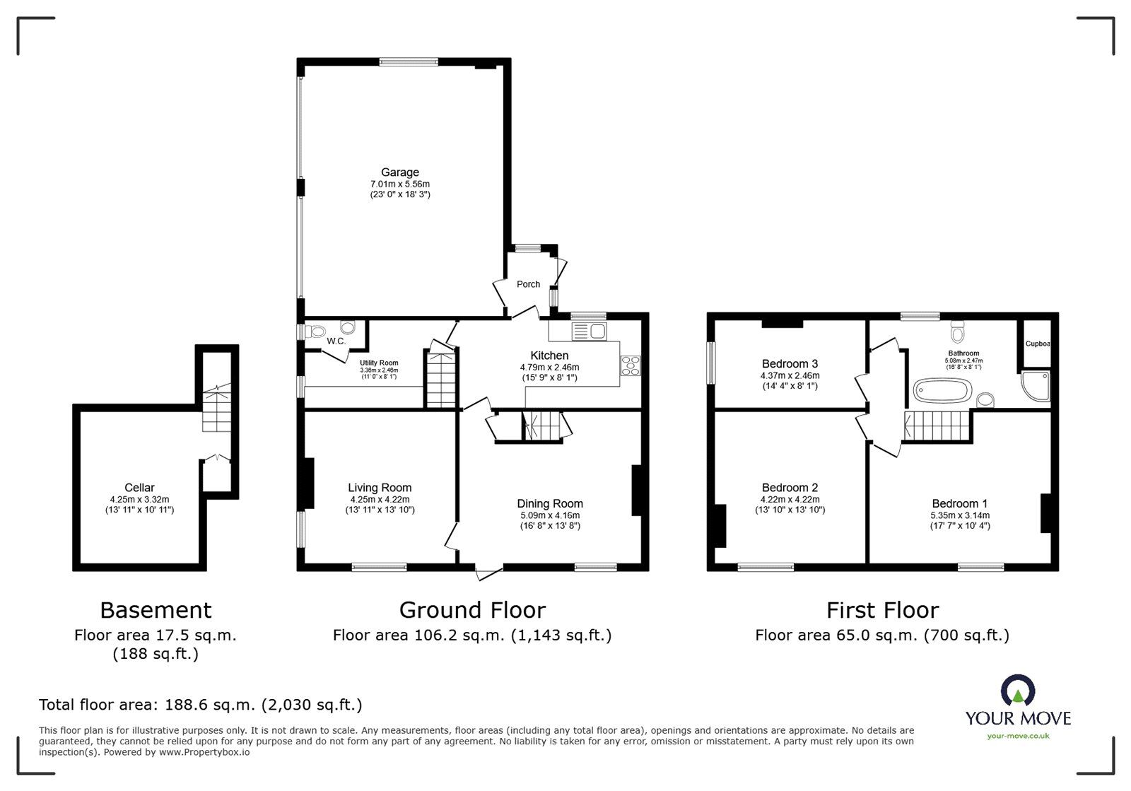 Floorplan of 3 bedroom Semi Detached House for sale, Hickleton, Doncaster, South Yorkshire, DN5