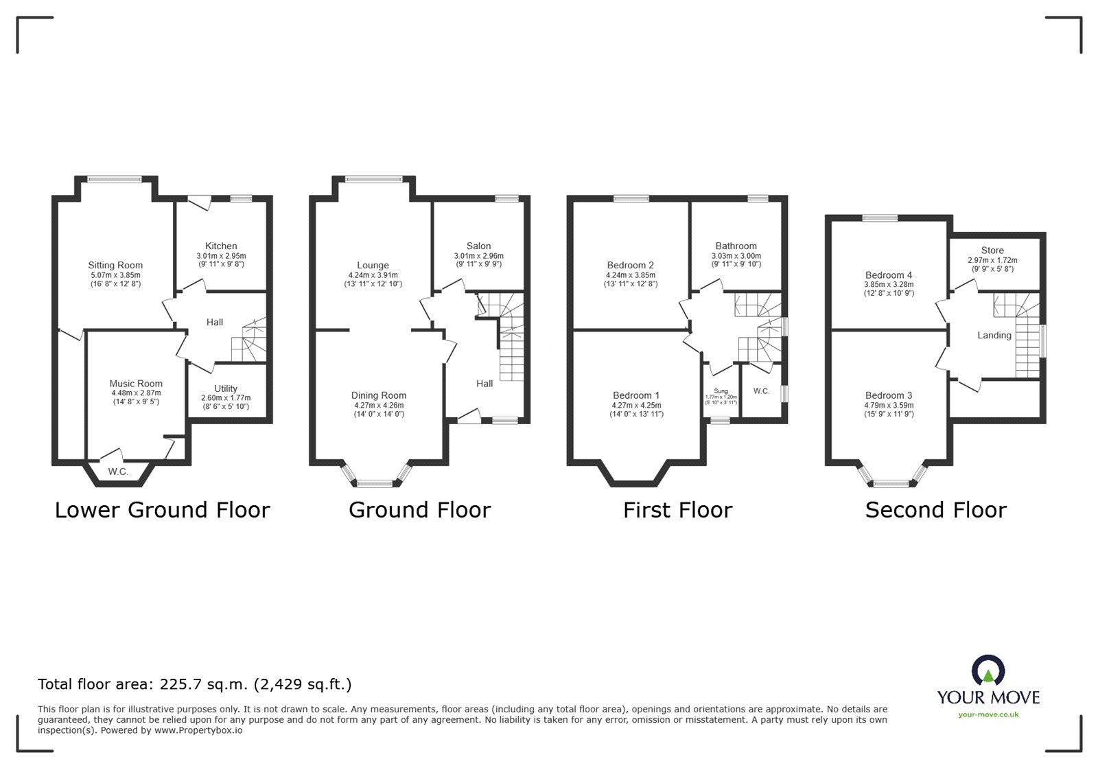 Floorplan of 4 bedroom Semi Detached House for sale, Thorne Road, Doncaster, South Yorkshire, DN1