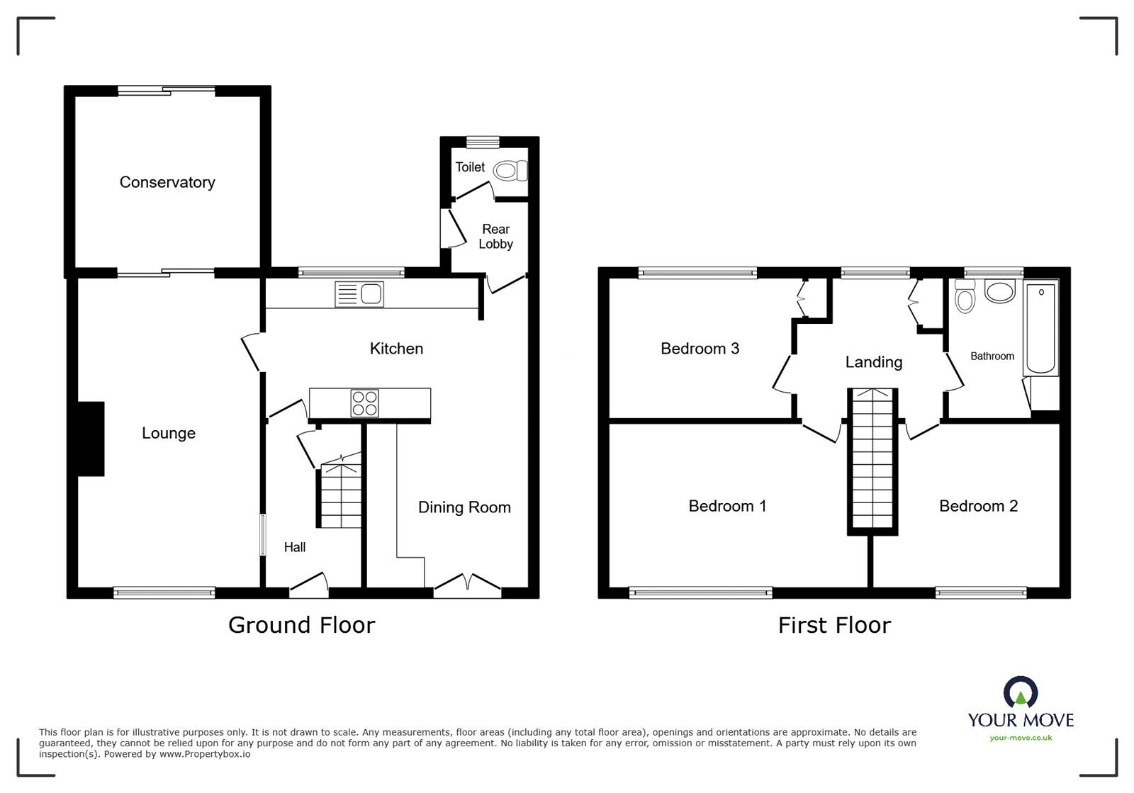 Floorplan of 3 bedroom Mid Terrace House for sale, Lonsdale Avenue, Doncaster, South Yorkshire, DN2