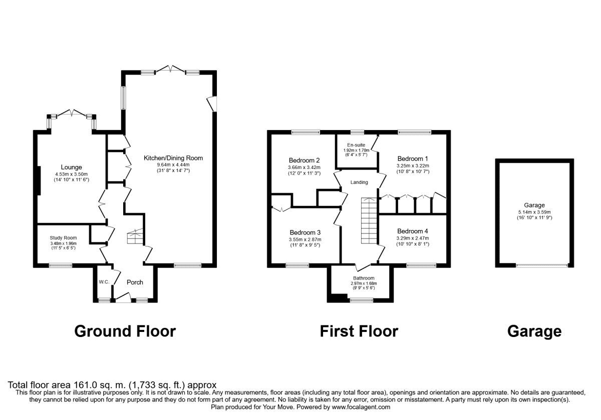 Floorplan of 4 bedroom Detached House to rent, Burleigh Court, Tuxford, Nottinghamshire, NG22
