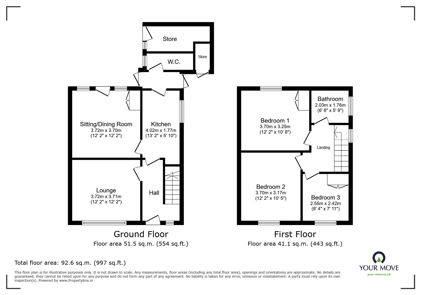 Floorplan of 3 bedroom Semi Detached House for sale, Lauder Road, Bentley, Doncaster, South Yorkshire, DN5