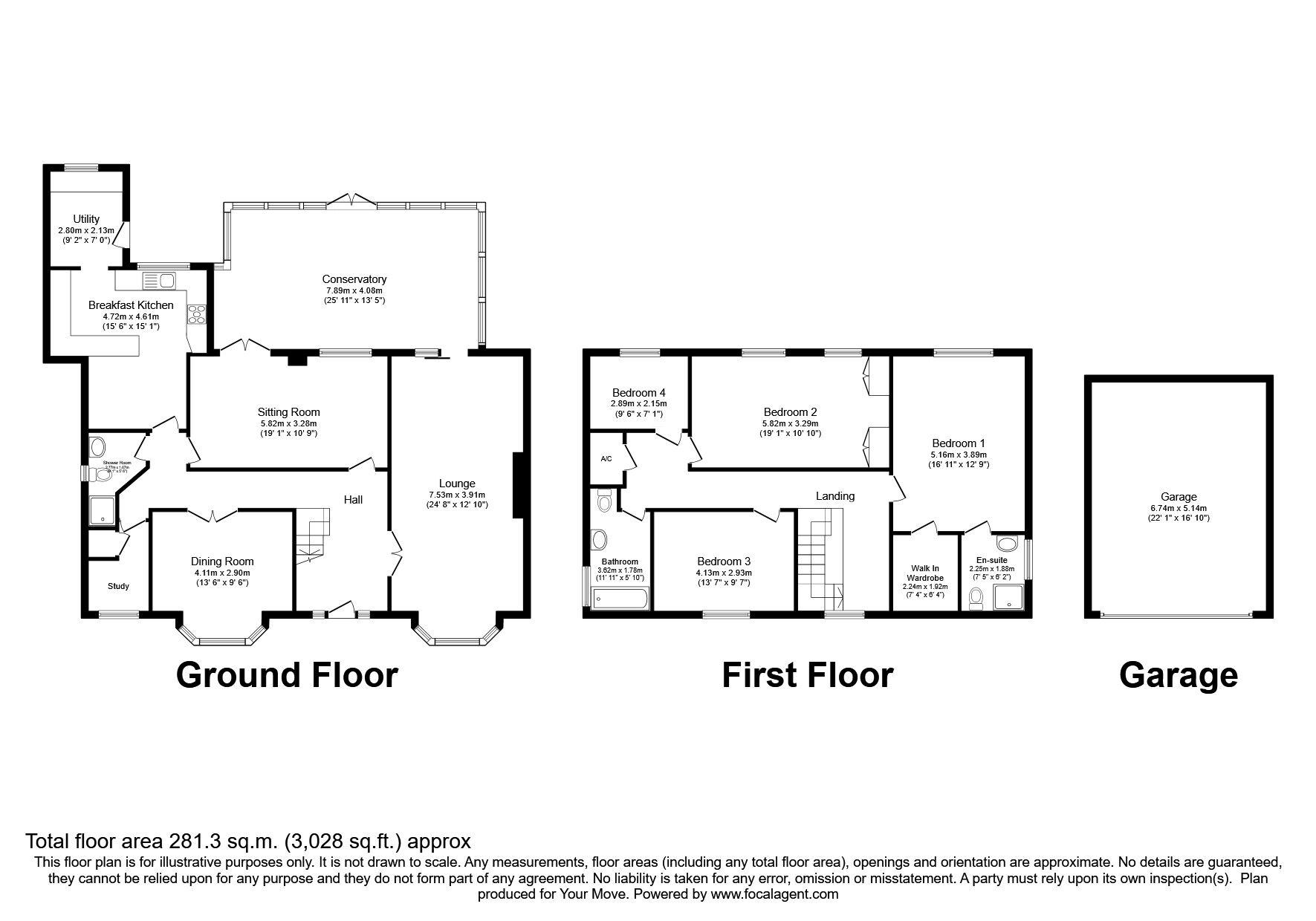 Floorplan of 4 bedroom Detached House for sale, Old Epworth Road East, Hatfield, South Yorkshire, DN7