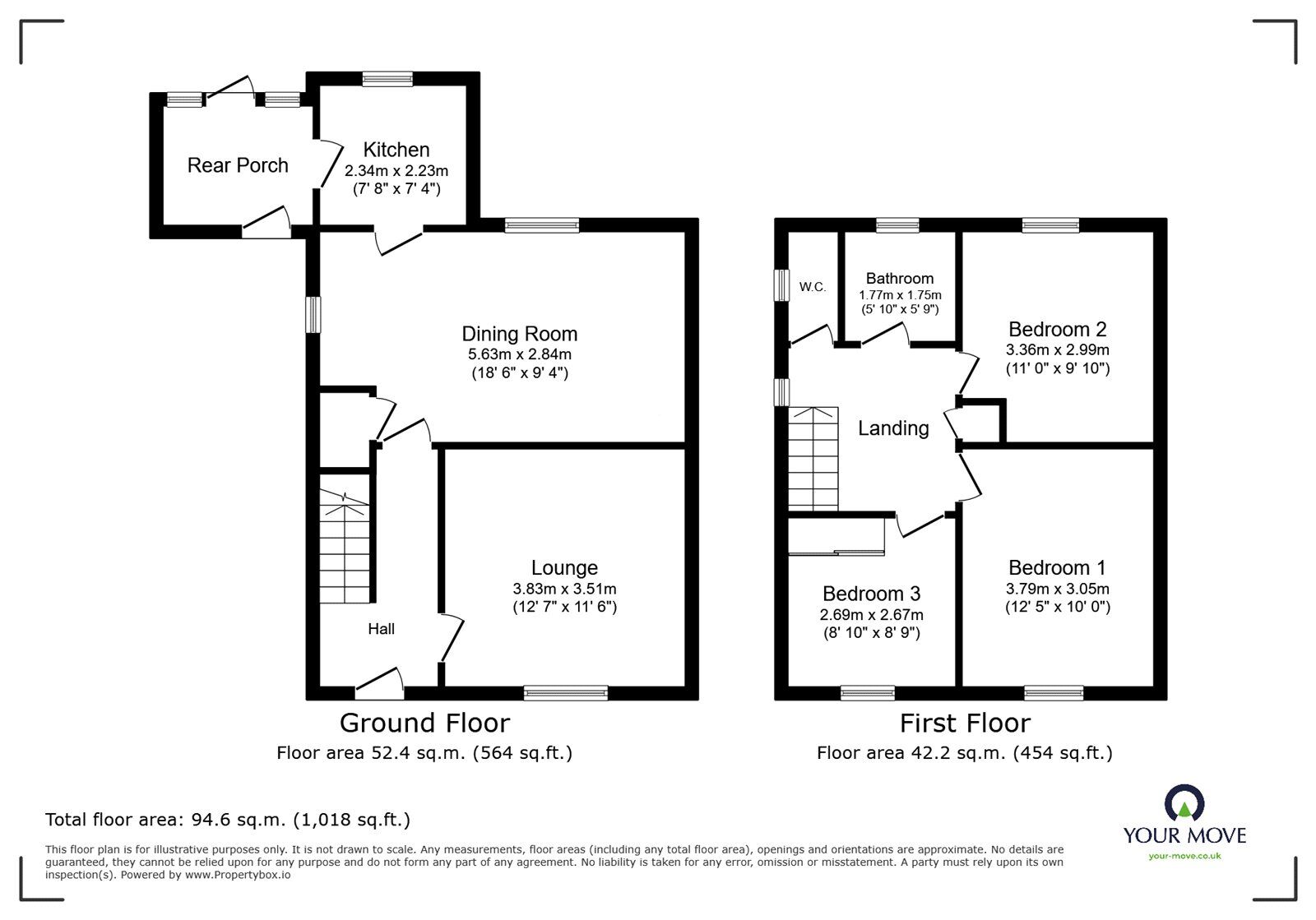Floorplan of 3 bedroom Semi Detached House for sale, Lobelia Crescent, Kirk Sandall, South Yorkshire, DN3