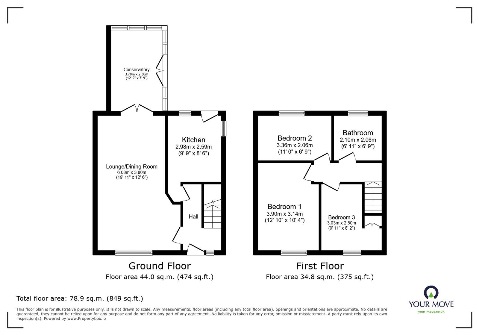 Floorplan of 3 bedroom Semi Detached House for sale, Charnwood Drive, Doncaster, South Yorkshire, DN4