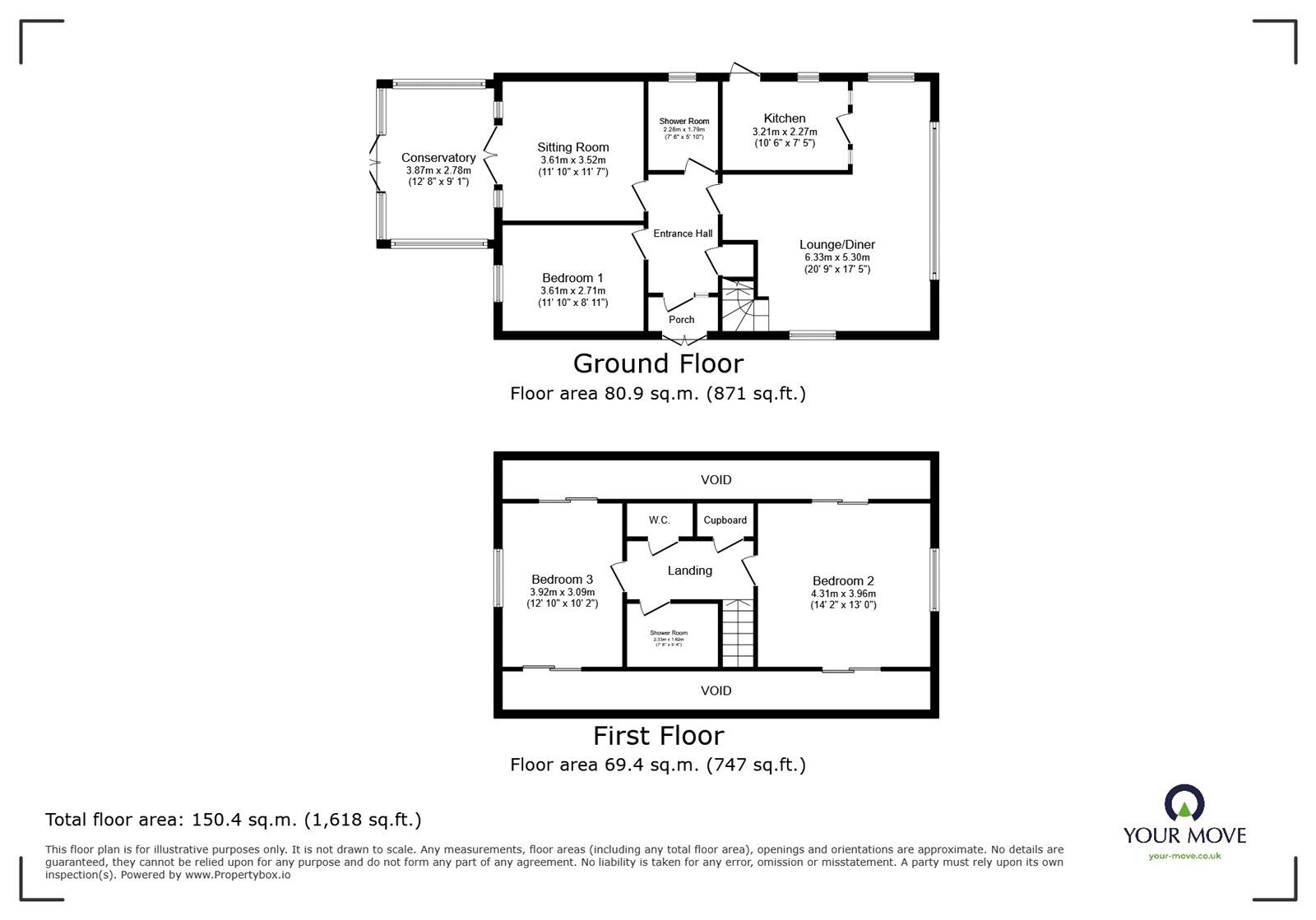 Floorplan of 3 bedroom Detached House for sale, Stonehill Rise, Doncaster, South Yorkshire, DN5