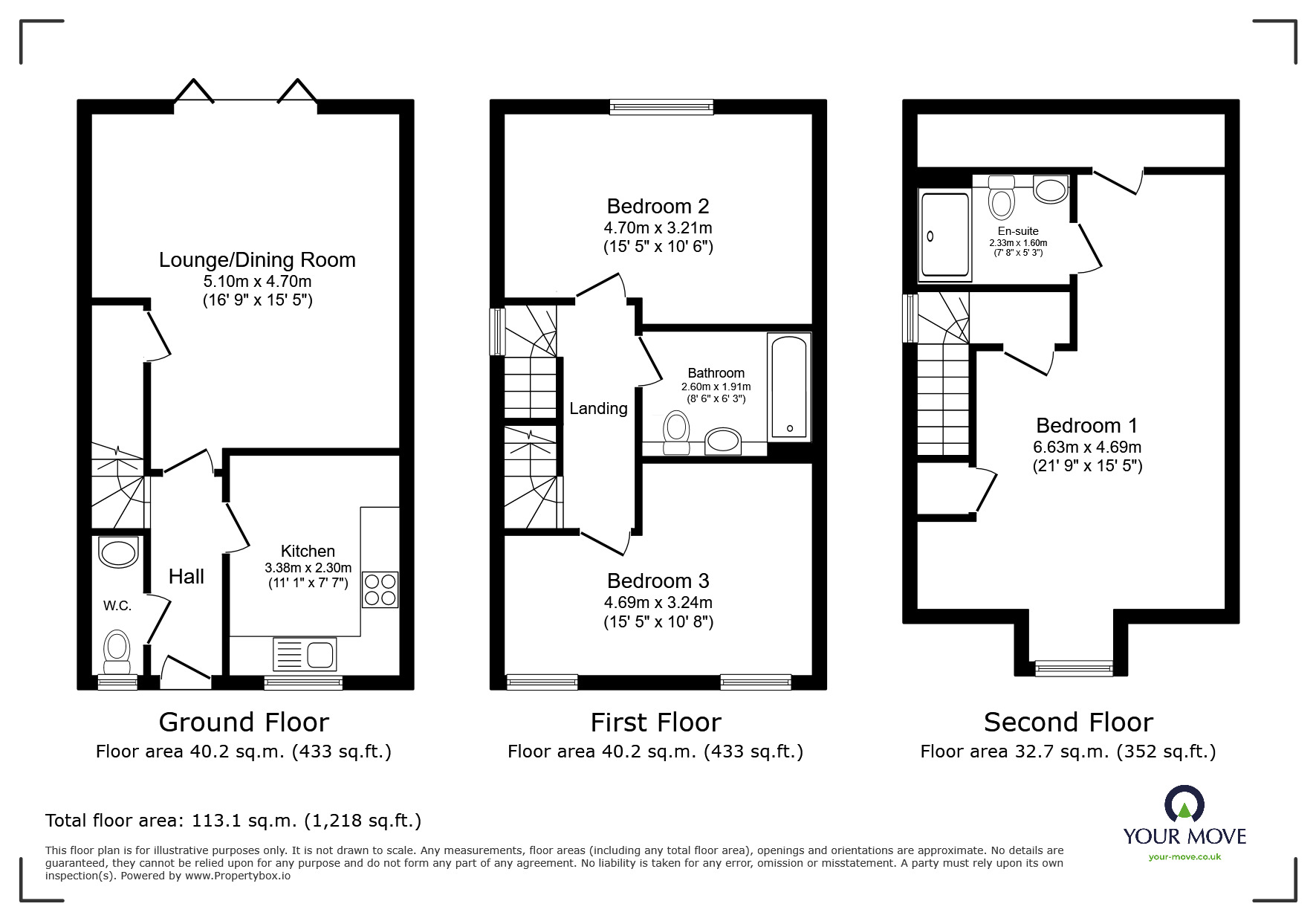 Floorplan of 3 bedroom Semi Detached House for sale, Pinder Road, Armthorpe, South Yorkshire, DN3