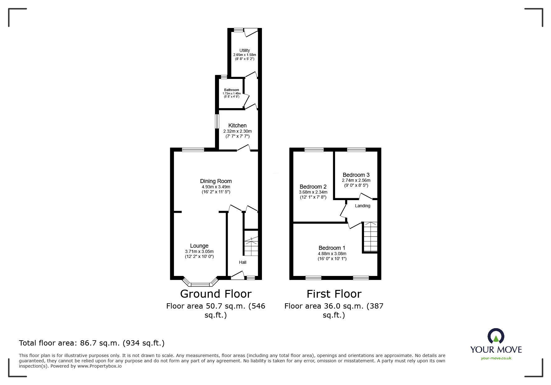 Floorplan of 3 bedroom End Terrace House to rent, Church Road, Edlington, South Yorkshire, DN12