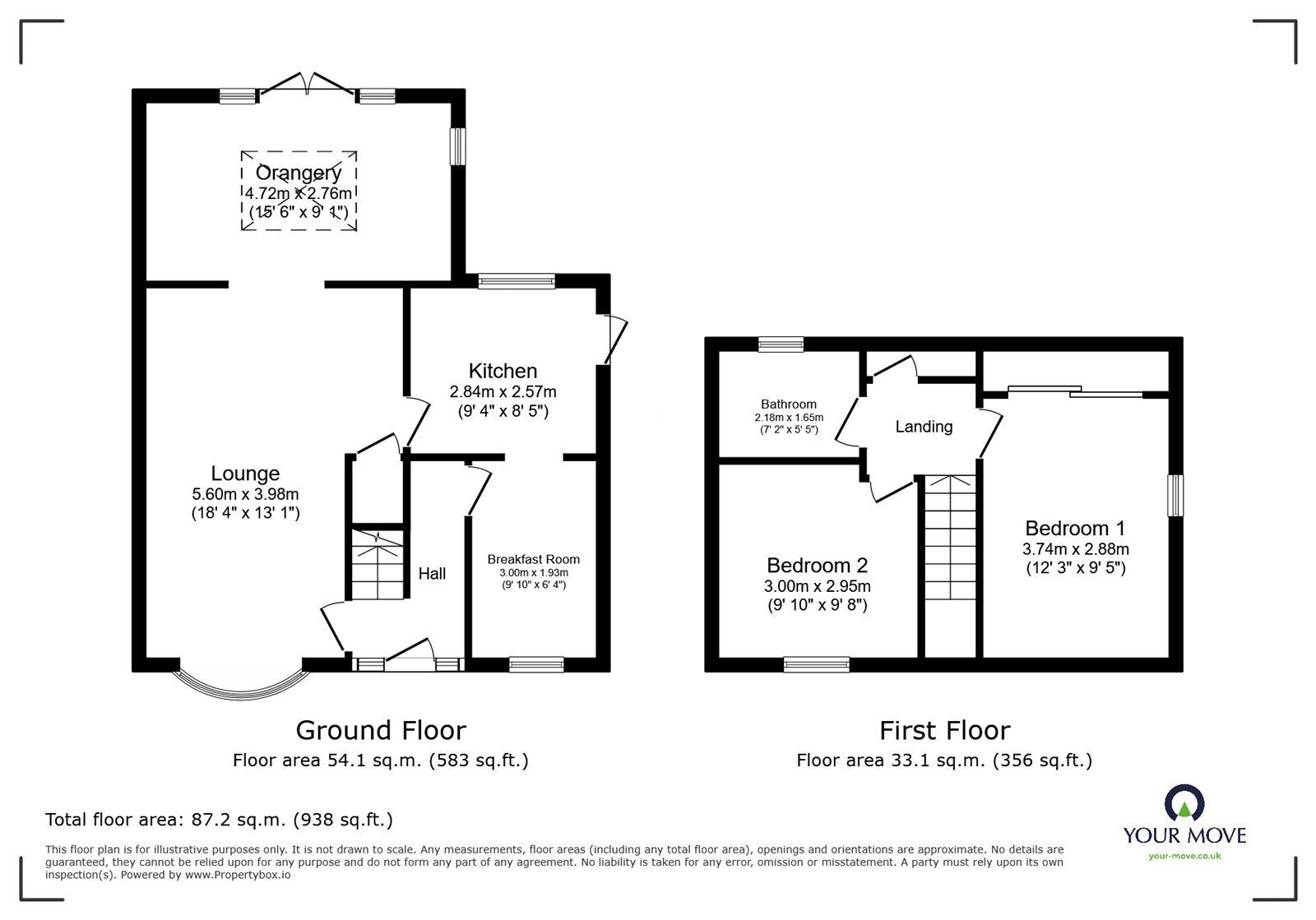 Floorplan of 2 bedroom Semi Detached House for sale, Southfield Road, Armthorpe, South Yorkshire, DN3